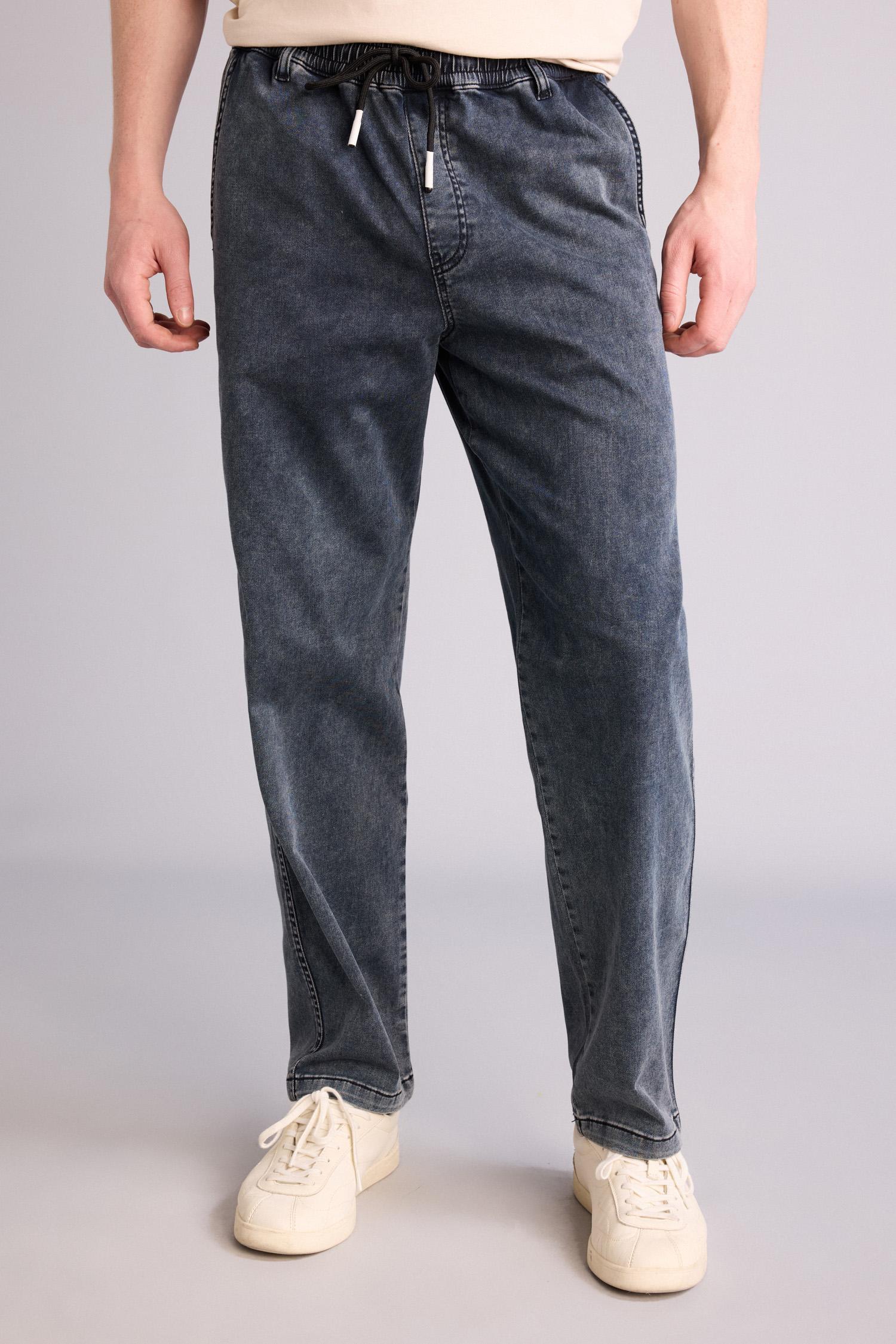 DeFacto Wıde Leg Beli Lastikli Jean Pantolon görsel 4