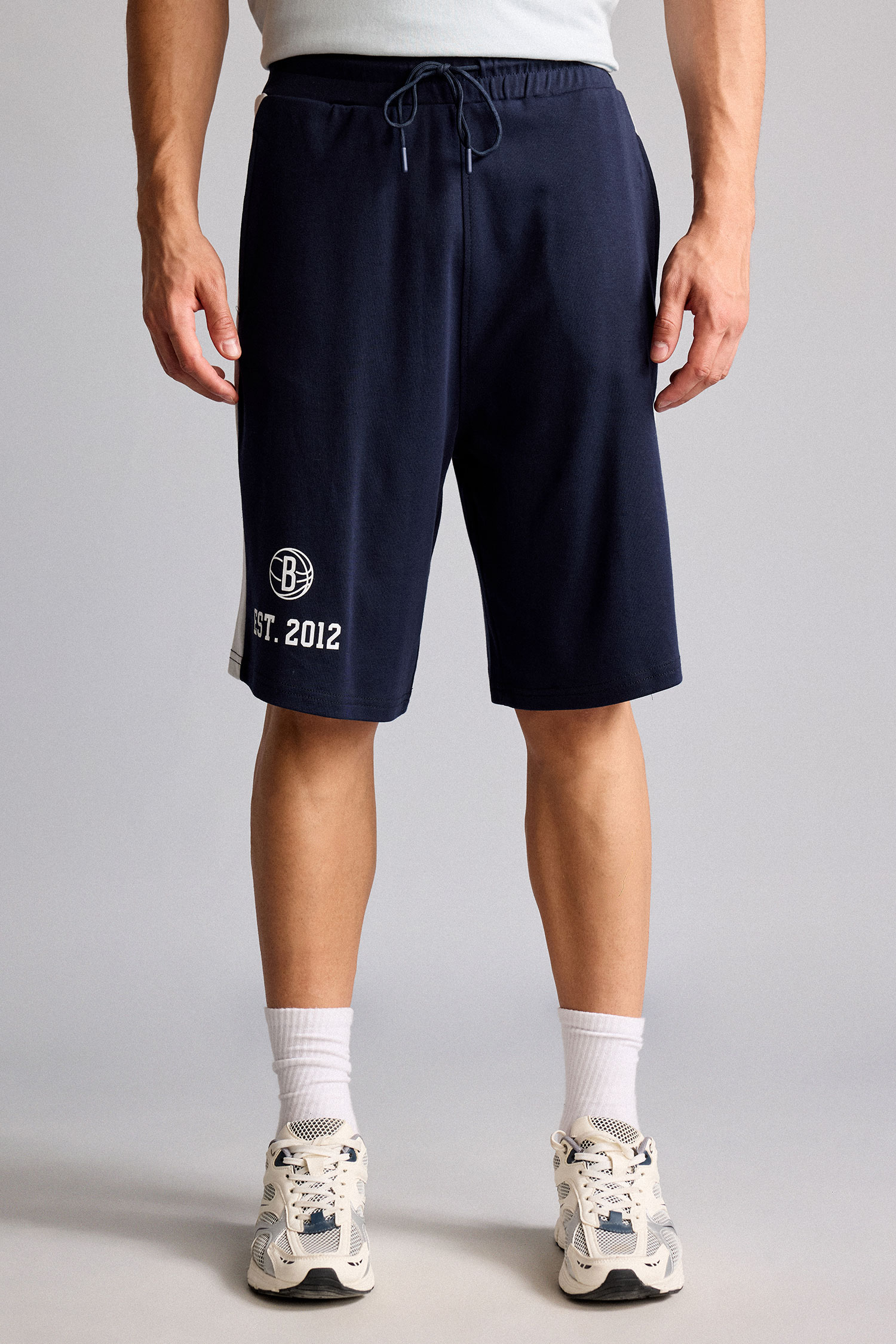 DeFacto %100 Pamuk NBA Brooklyn Nets Baggy Fıt Şort görsel 3