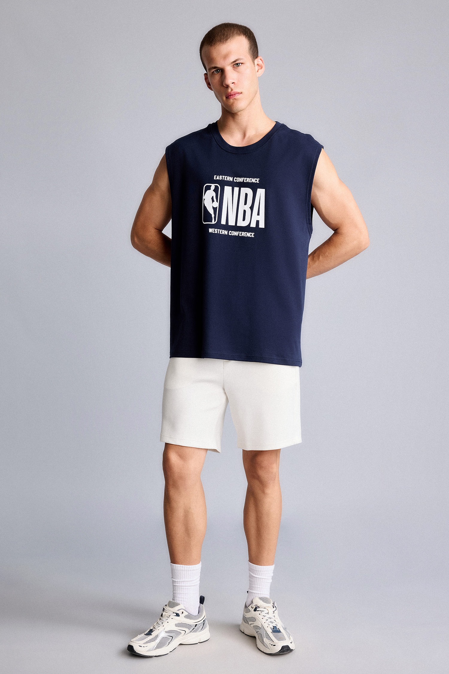 DeFacto %100 Pamuk NBA Boxy Fıt Atlet görsel 2