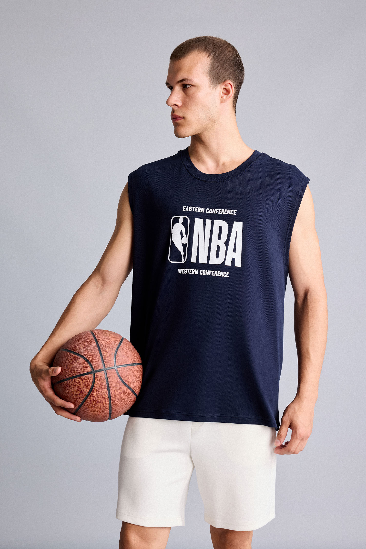 DeFacto %100 Pamuk NBA Boxy Fıt Atlet görsel 3