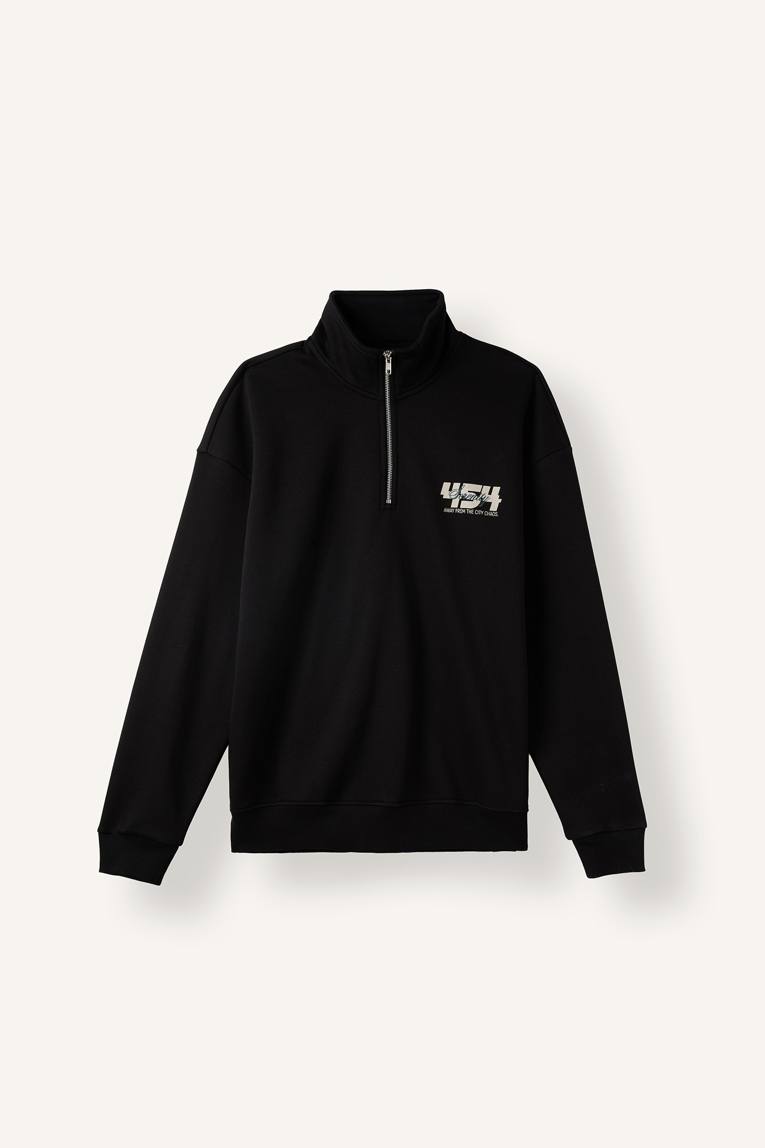 DeFacto Boxy Fit Yarım Fermuarlı Baskılı Sweatshirt
