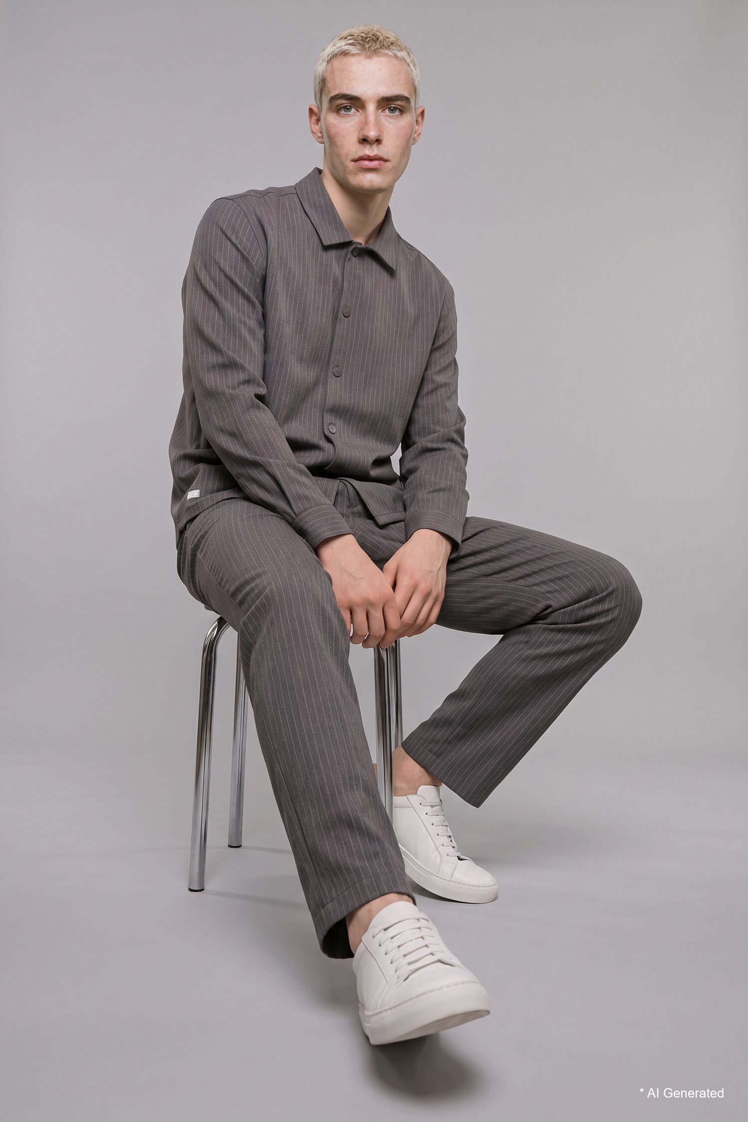 DeFacto Baggy Fit Çizgili Lastikli Bel Pantolon görsel 5