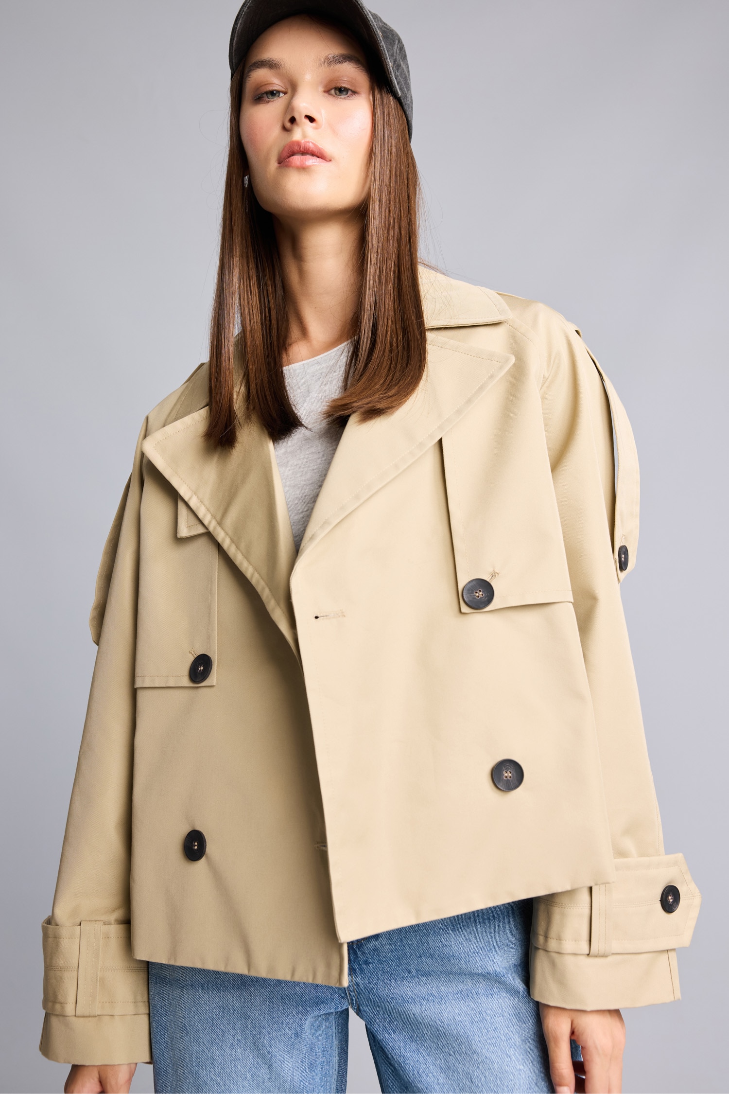 DeFacto Relaxed Fit Kısa Trençkot