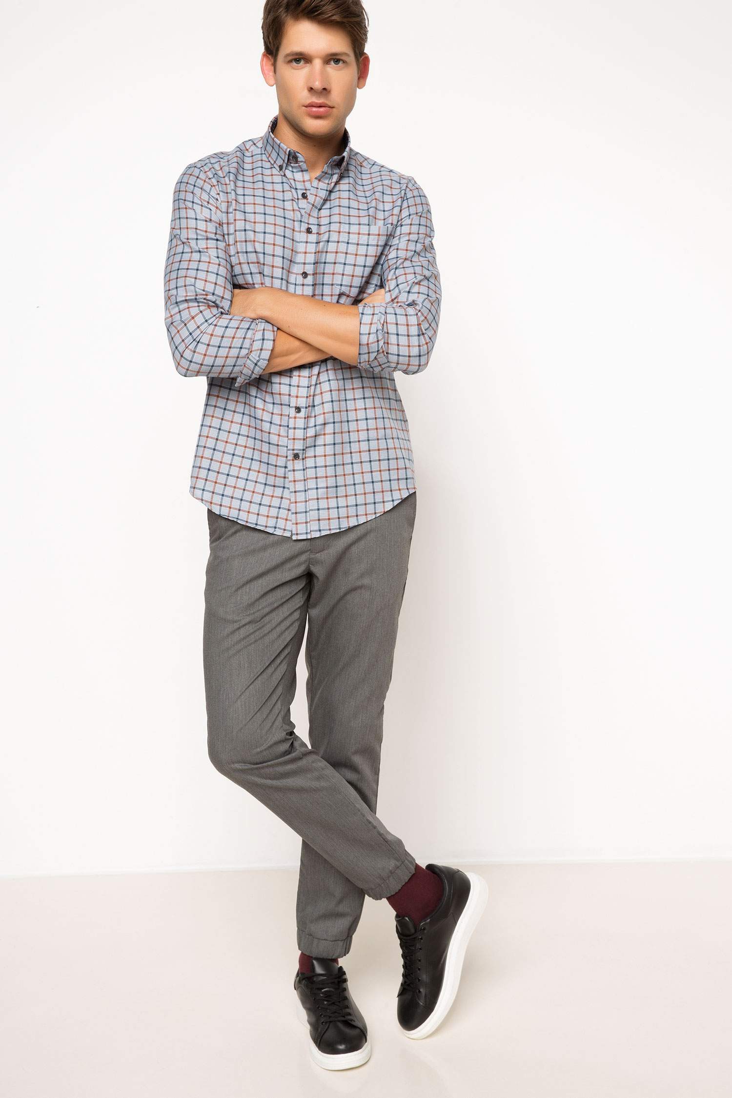 Defacto Tek Cep Modern Fit Gömlek. 2