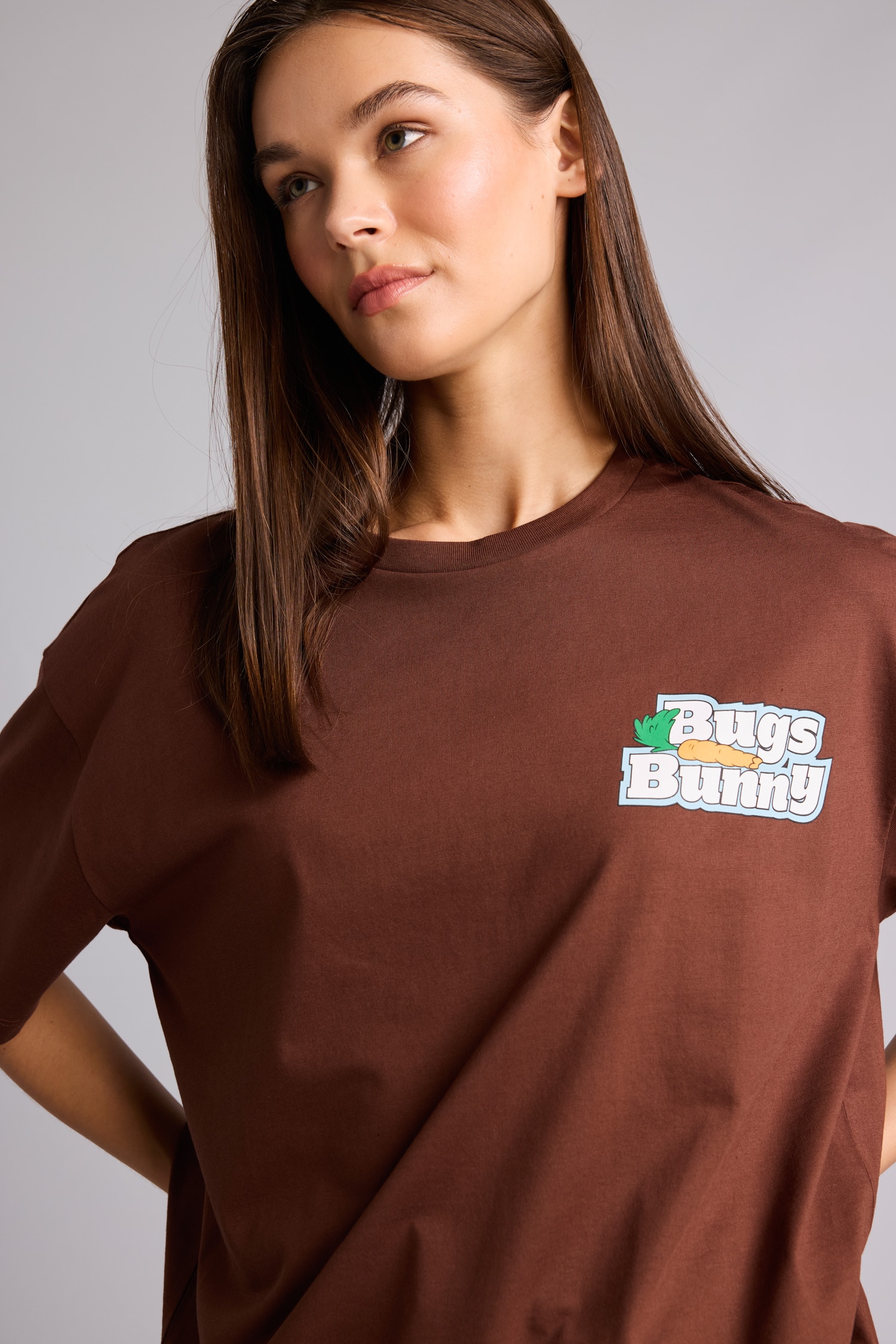 DeFacto %100 Pamuk Looney Tunes Oversıze Kısa Kollu Tişört görsel 4