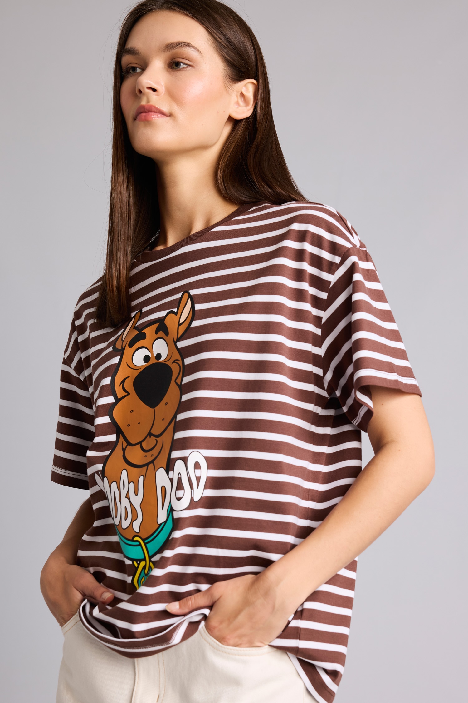 DeFacto %100 Pamuk Scooby Doo Oversıze Kısa Kollu Tişört