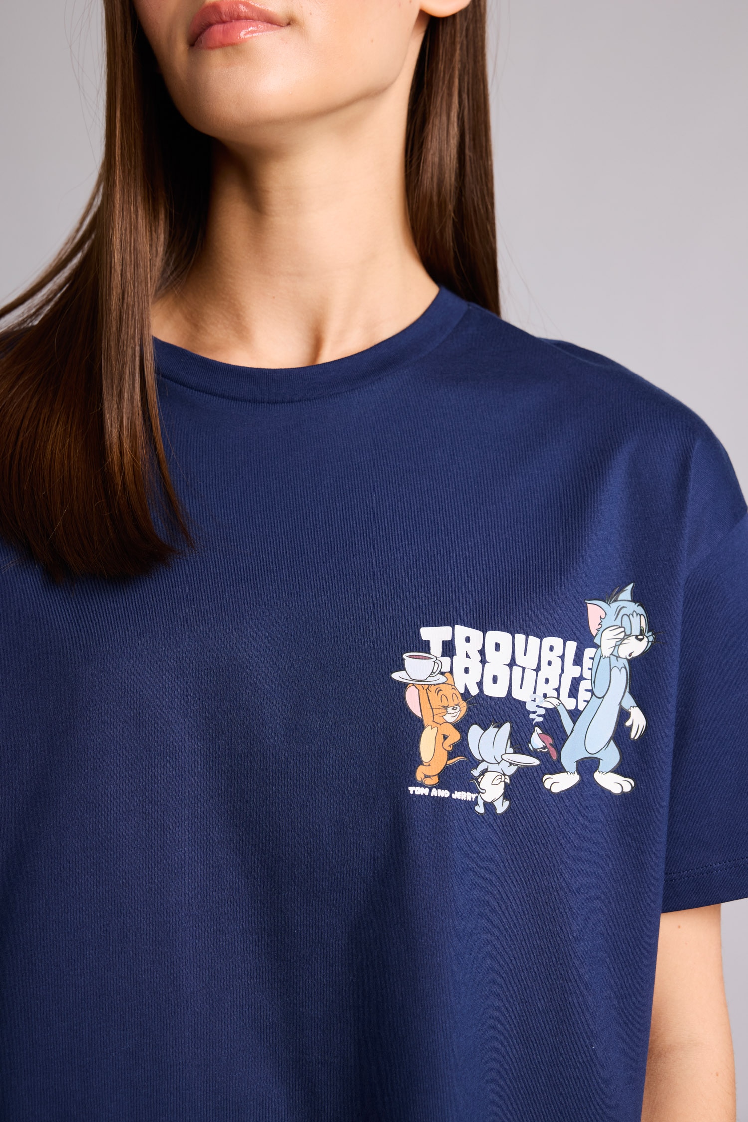 DeFacto %100 Pamuk Tom & Jerry Oversıze Kısa Kollu Tişört görsel 5