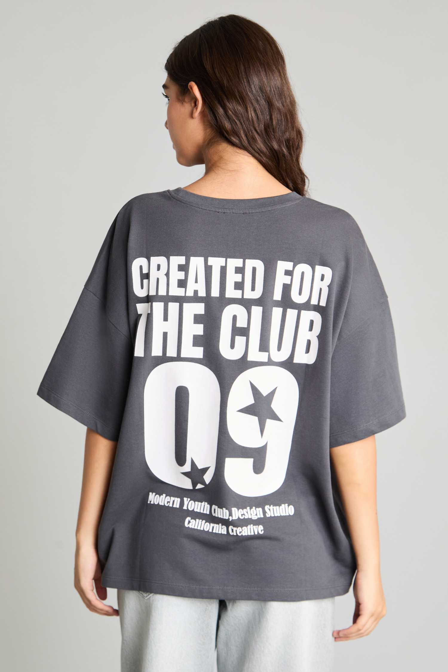 DeFacto %100 Pamuk Overshirt Fit Kısa Kollu Sırt Baskılı Tişört görsel 7