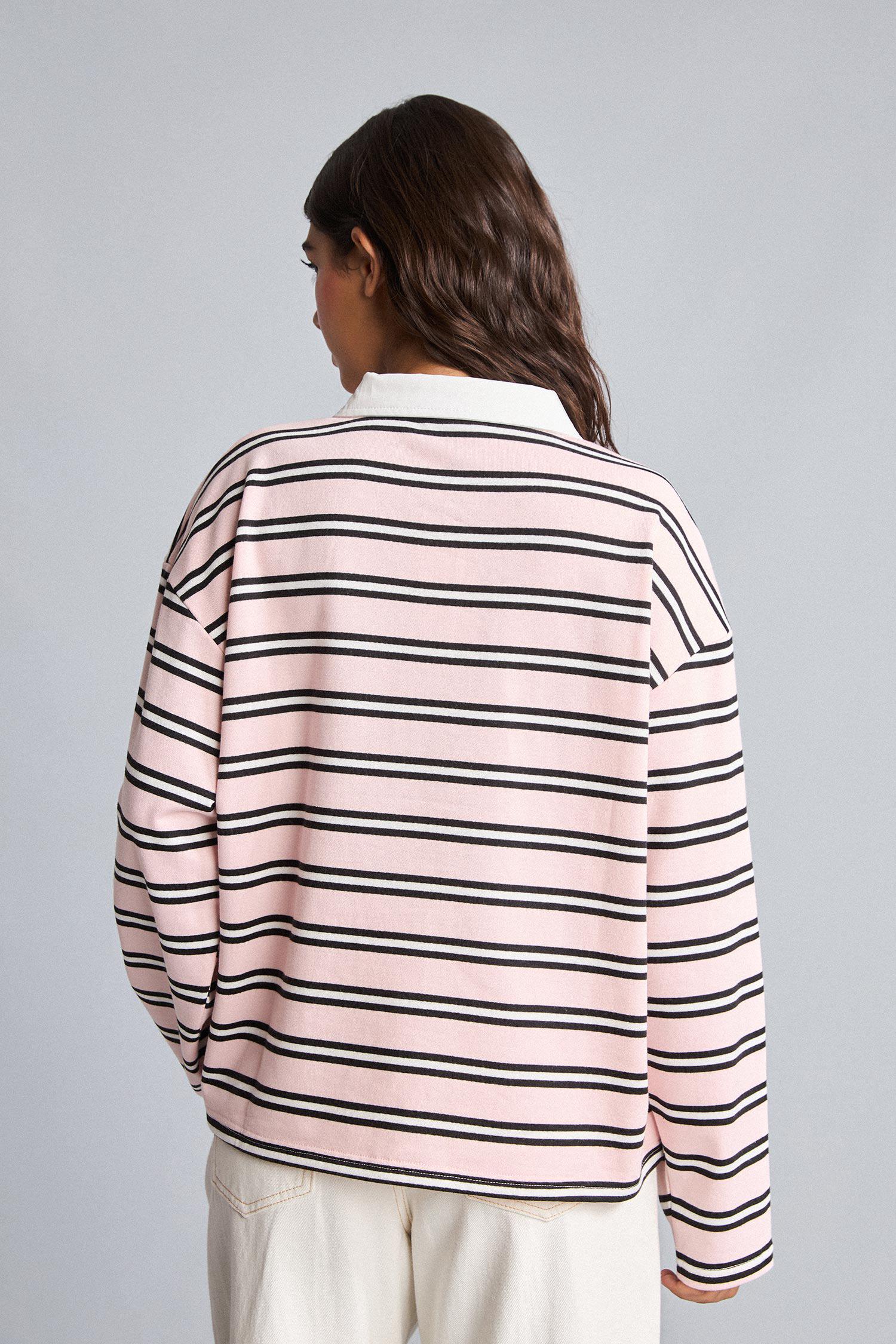 DeFacto %100 Pamuk Overshırt Fıt Yarım Fermuarlı Baskılı Sweatshirt görsel 7