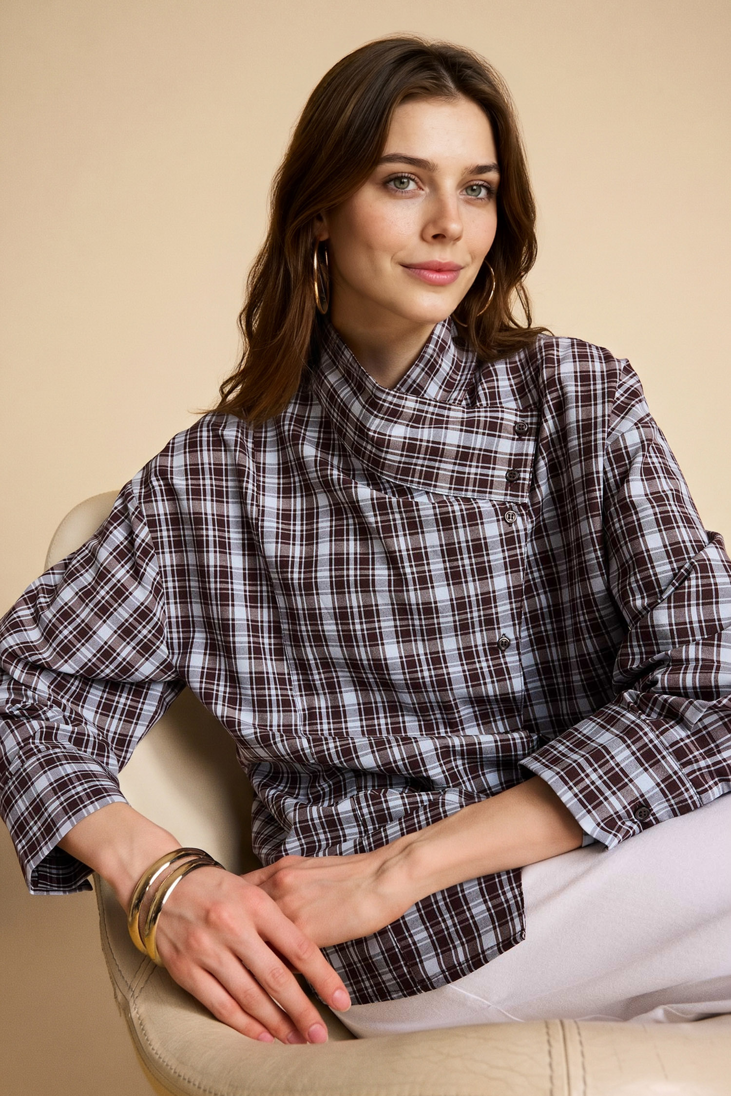 DeFacto Regular Fit Uzun kollu Poplin Tunik görsel 4