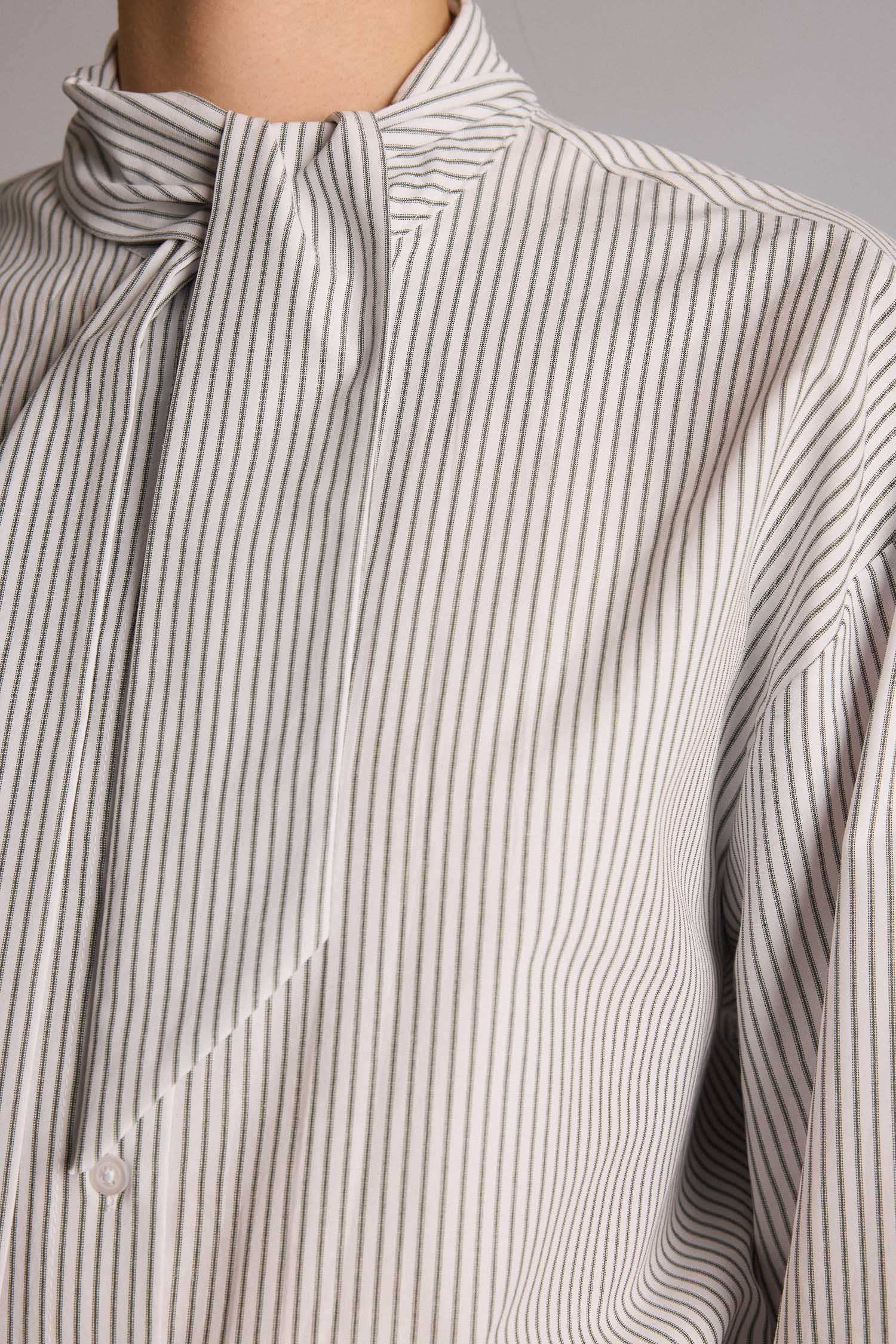 DeFacto Relax Fıt Çizgili Poplin Tunik görsel 4