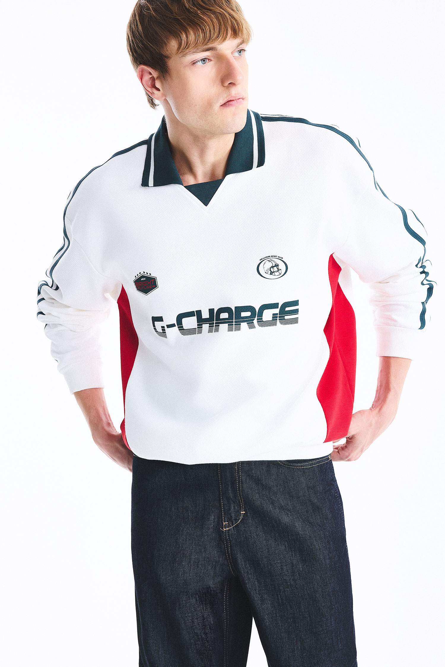 DeFacto Boxy Fit Baskılı Uzun Kollu Sweatshirt görsel 3