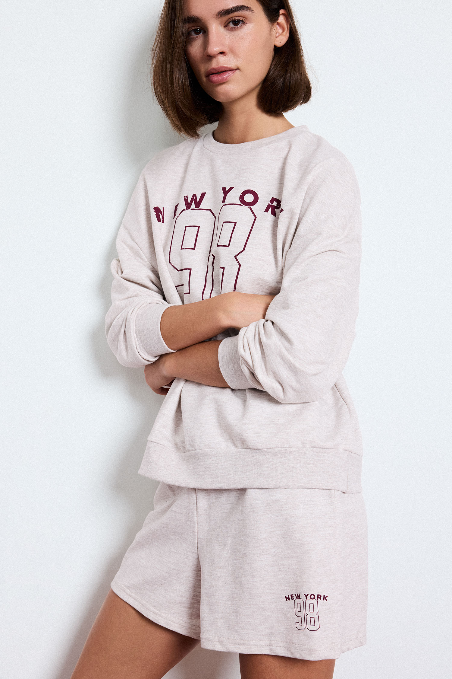 DeFacto Baskılı Bisiklet Yaka Sweatshirt görsel 3