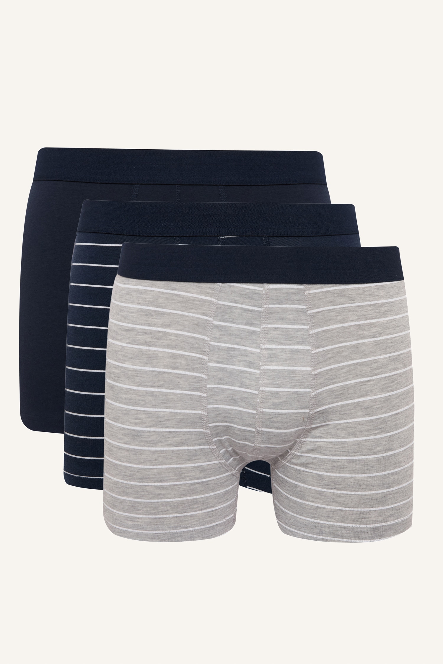 DeFacto Regular Fıt Çizgili 3'lü Boxer Set
