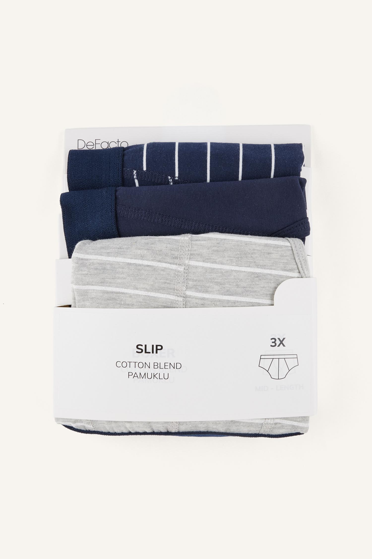 DeFacto Regular Fıt 3'lü Slip Külot Set görsel 7