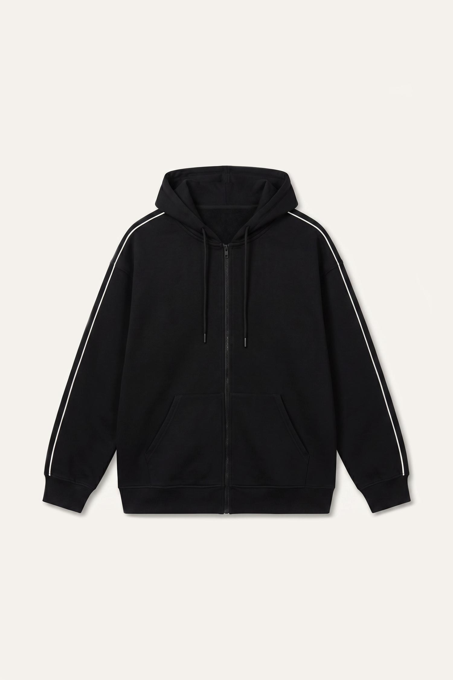 DeFacto Boxy Fit Şeritli Kapüşonlu Sweatshirt Hırka görsel 8