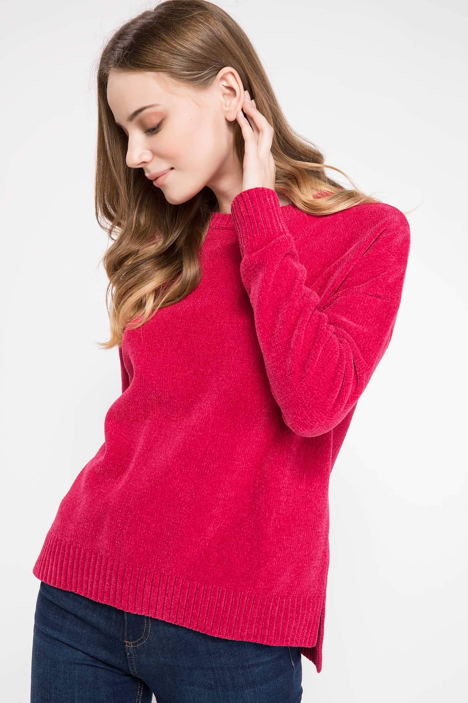 Defacto Düşük Omuzlu Yırtmaç Detaylı Kazak. 1