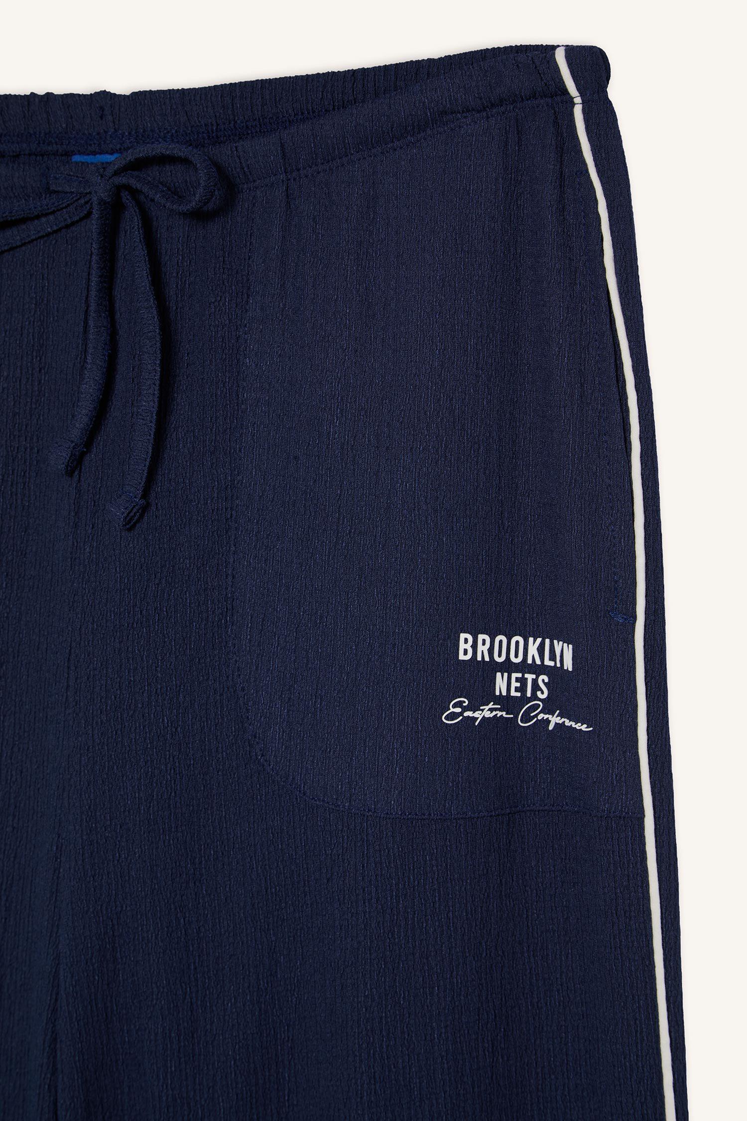 DeFacto NBA Brooklyn Nets Lisanslı Wıde Leg Pantolon görsel 7