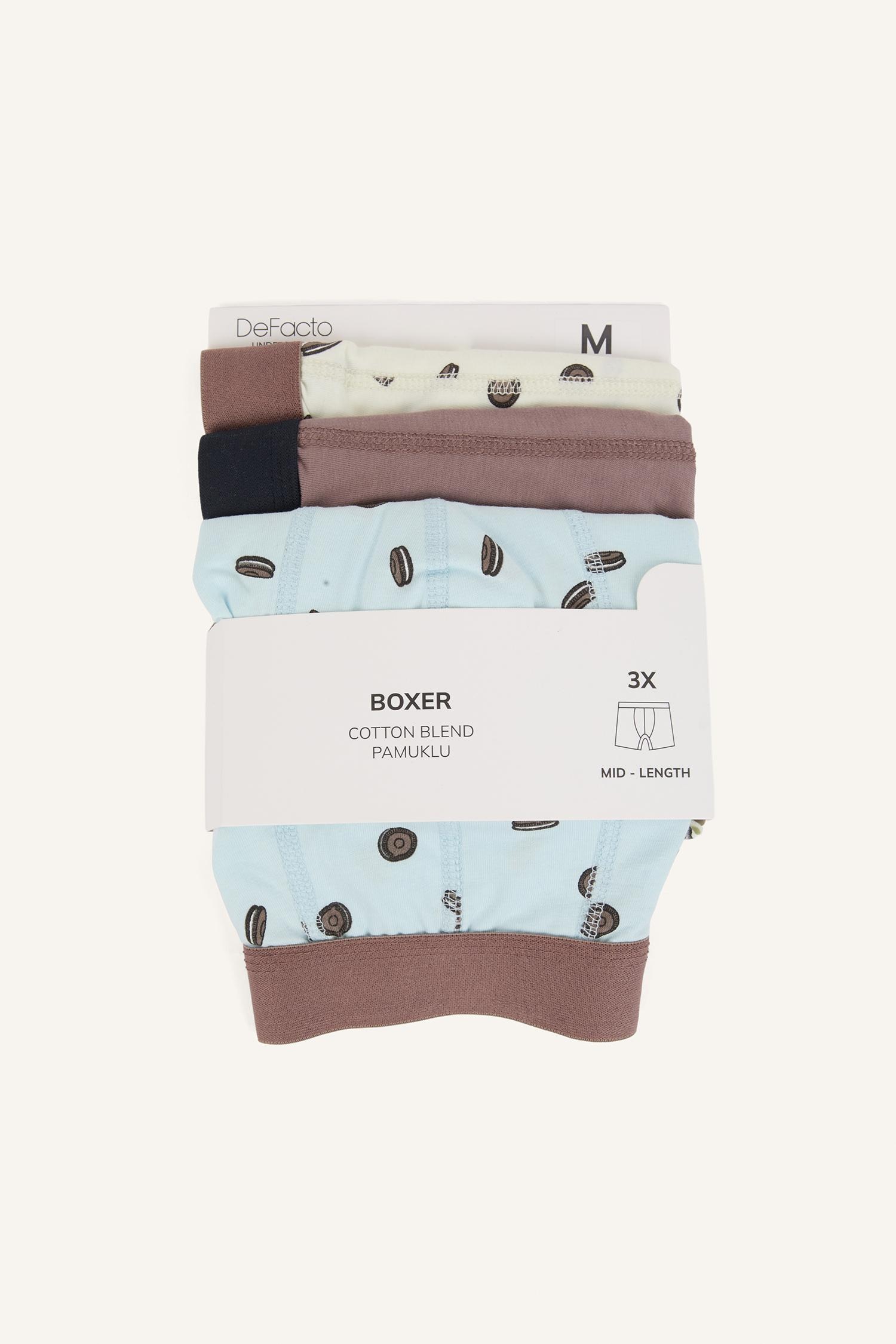 DeFacto Regular Fit Baskılı 3'lü Boxer görsel 7