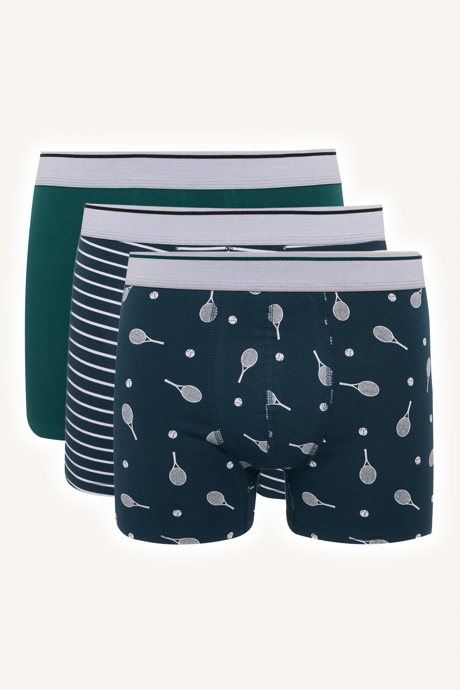 DeFacto Regular Fıt Desenli 3'lü Boxer Set