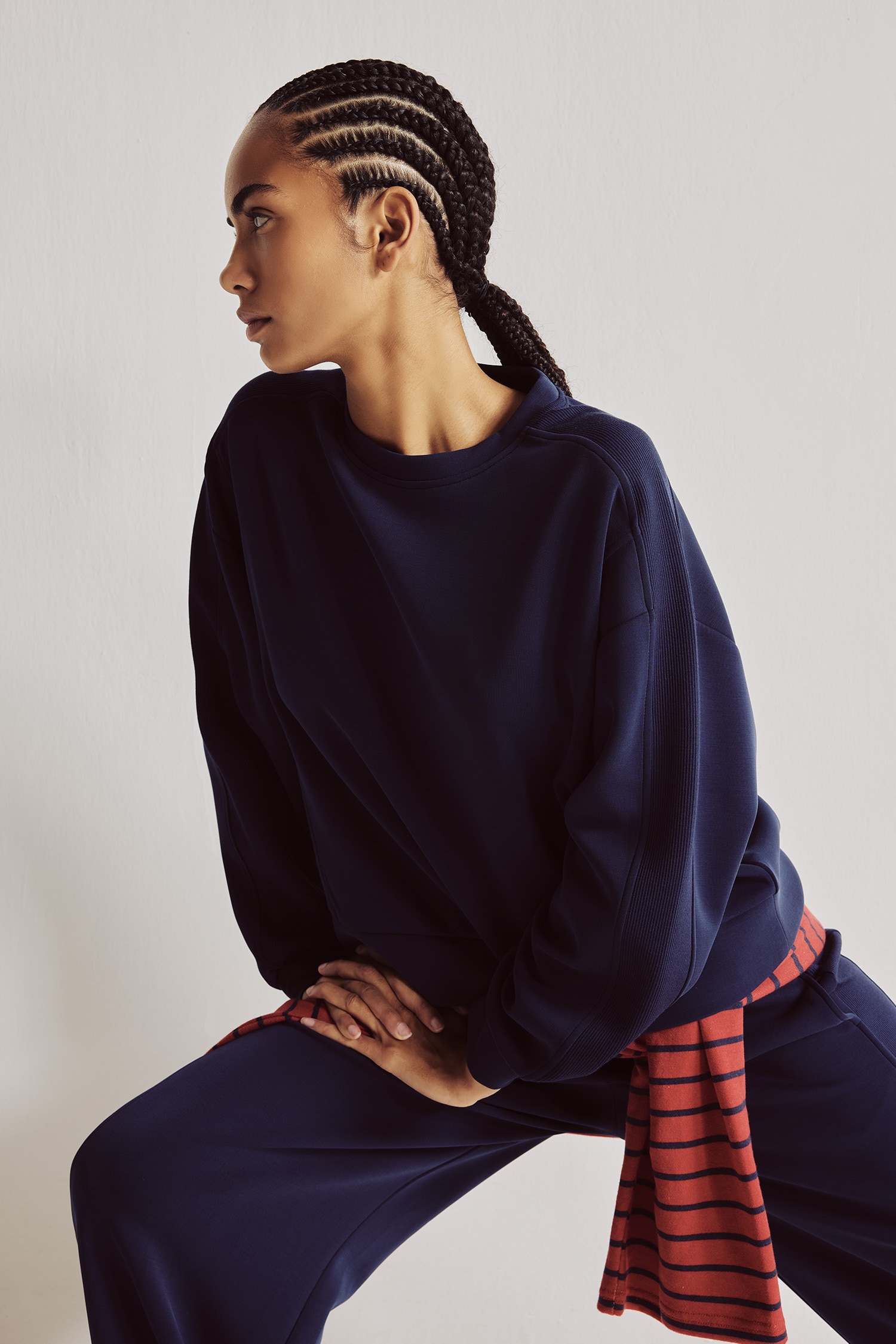DeFacto Ultra Yumuşak Oversize Modal Basic Sweatshirt görsel 3