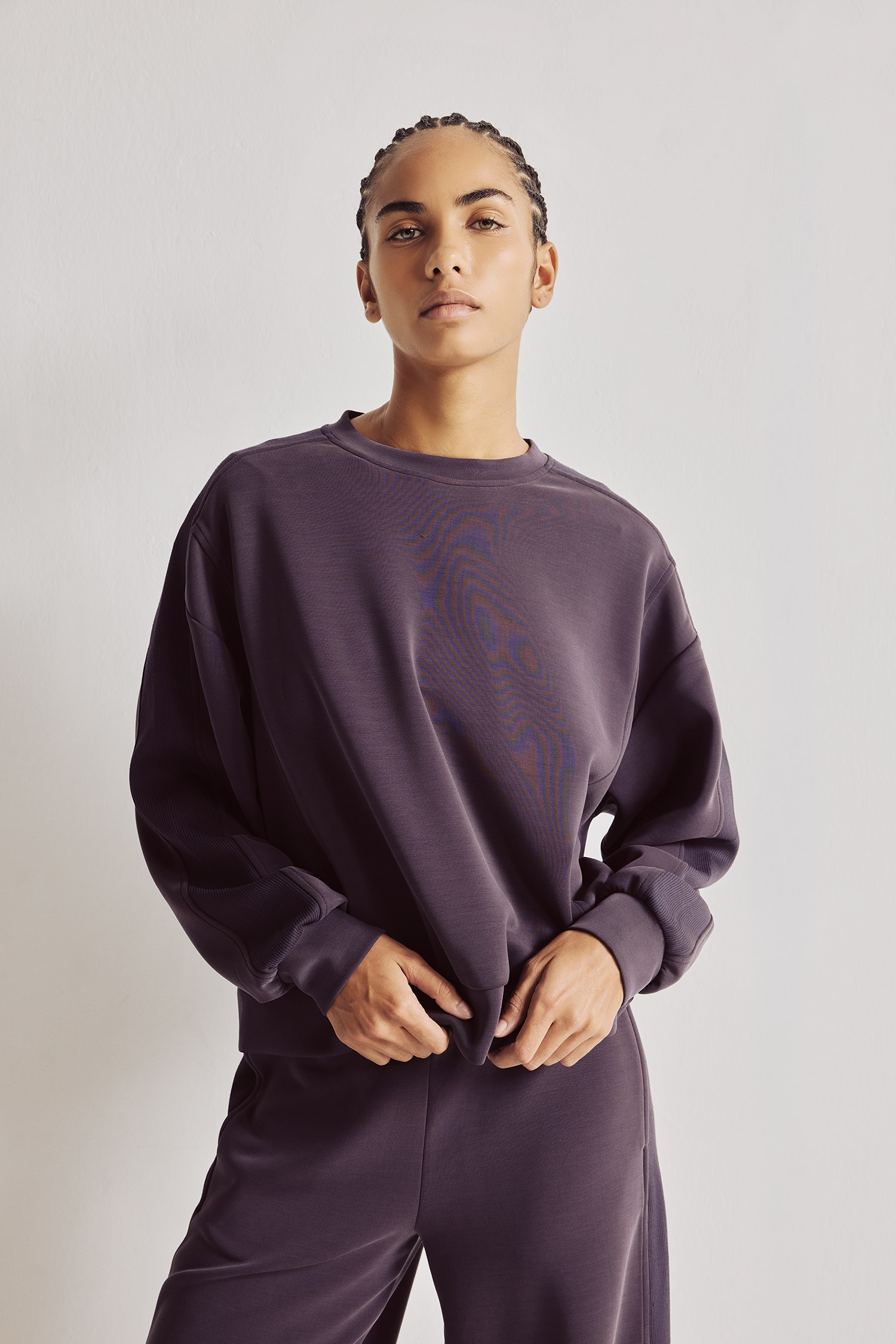 DeFacto Ultra Yumuşak Oversize Modal Basic Sweatshirt görsel 3