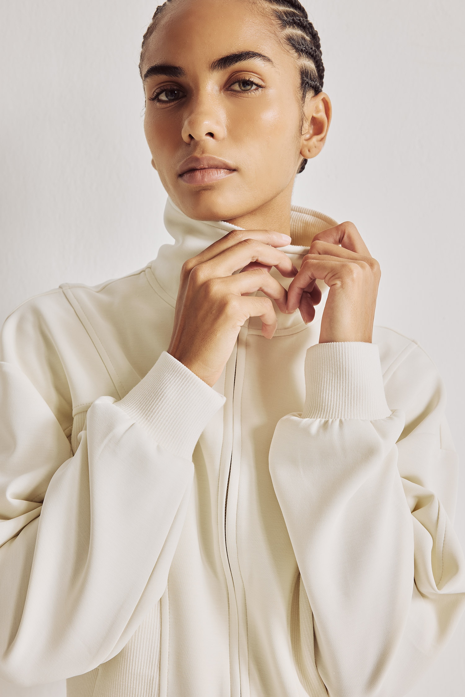 DeFacto Fermuarlı Crop Modal Basic Sweatshirt Hırka görsel 4