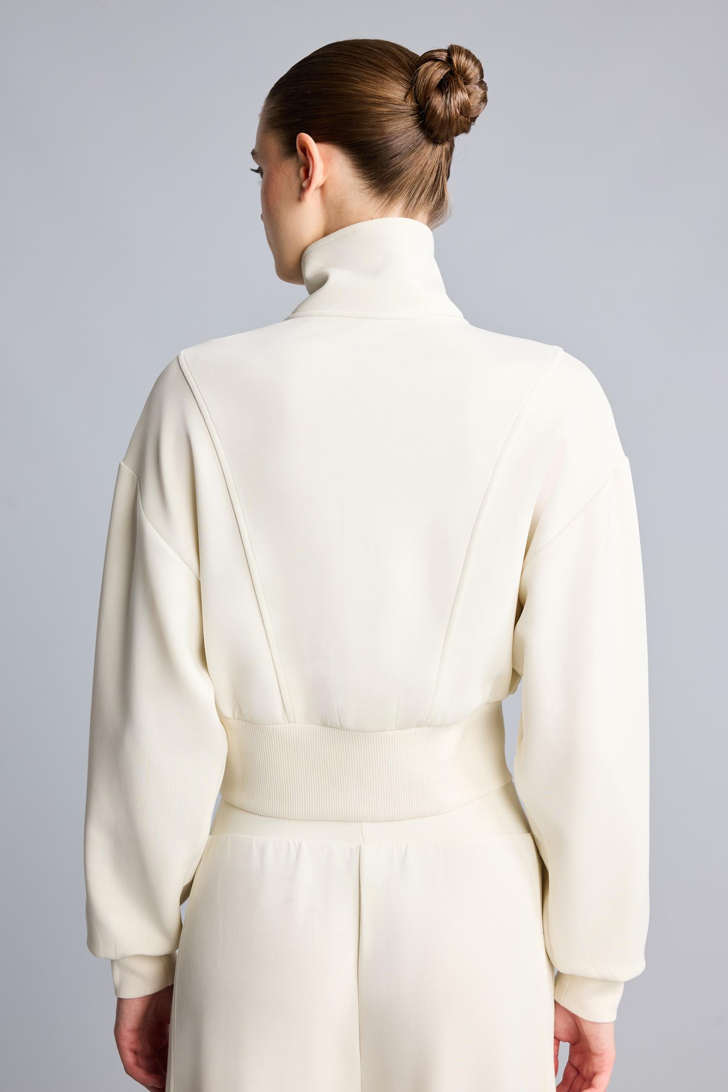 DeFacto Fermuarlı Crop Modal Basic Sweatshirt Hırka görsel 7
