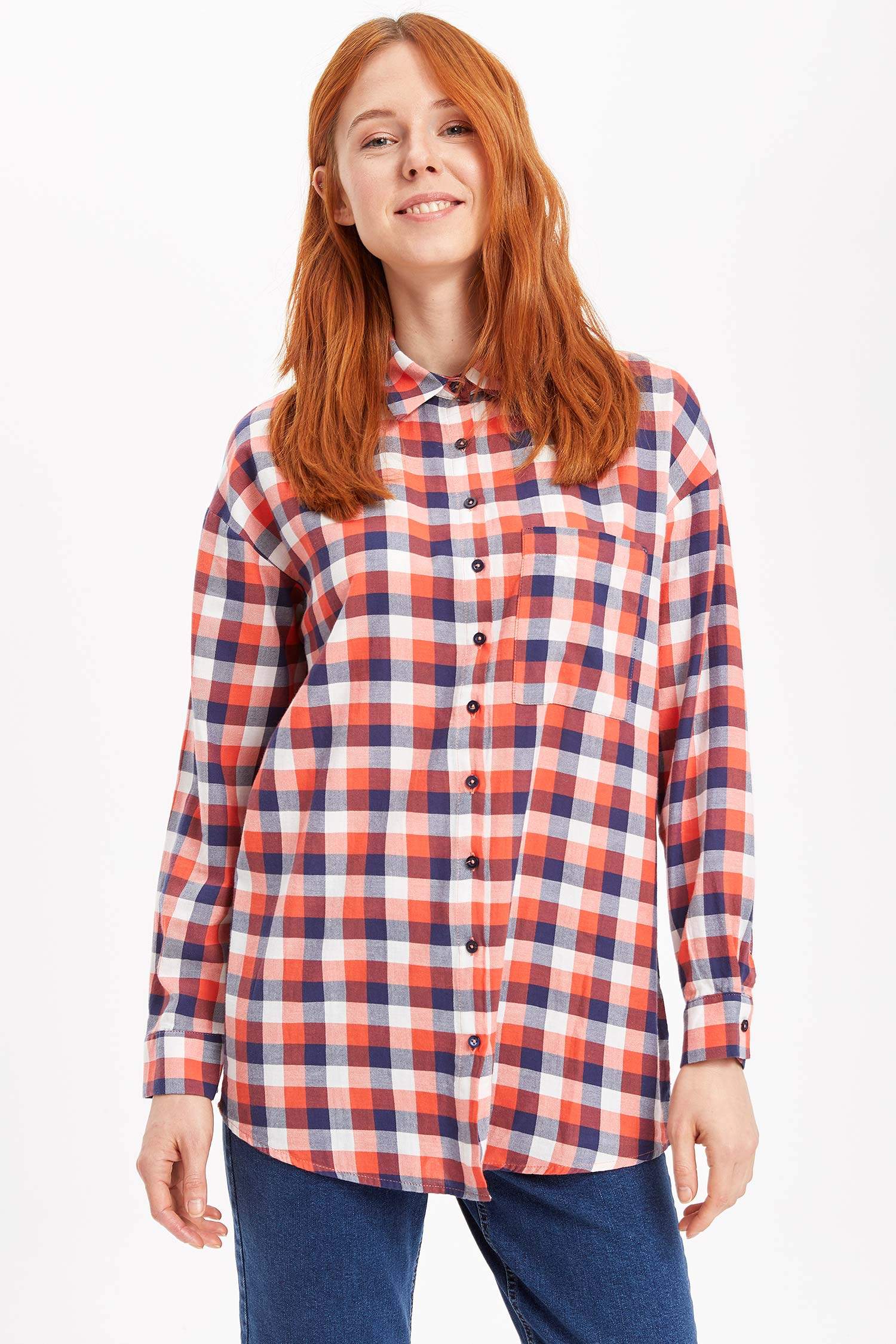 Defacto Baskılı Kareli Tunik. 1