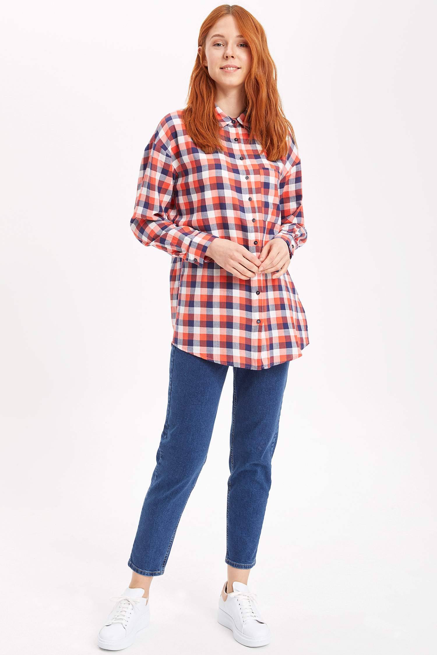 Defacto Baskılı Kareli Tunik. 4