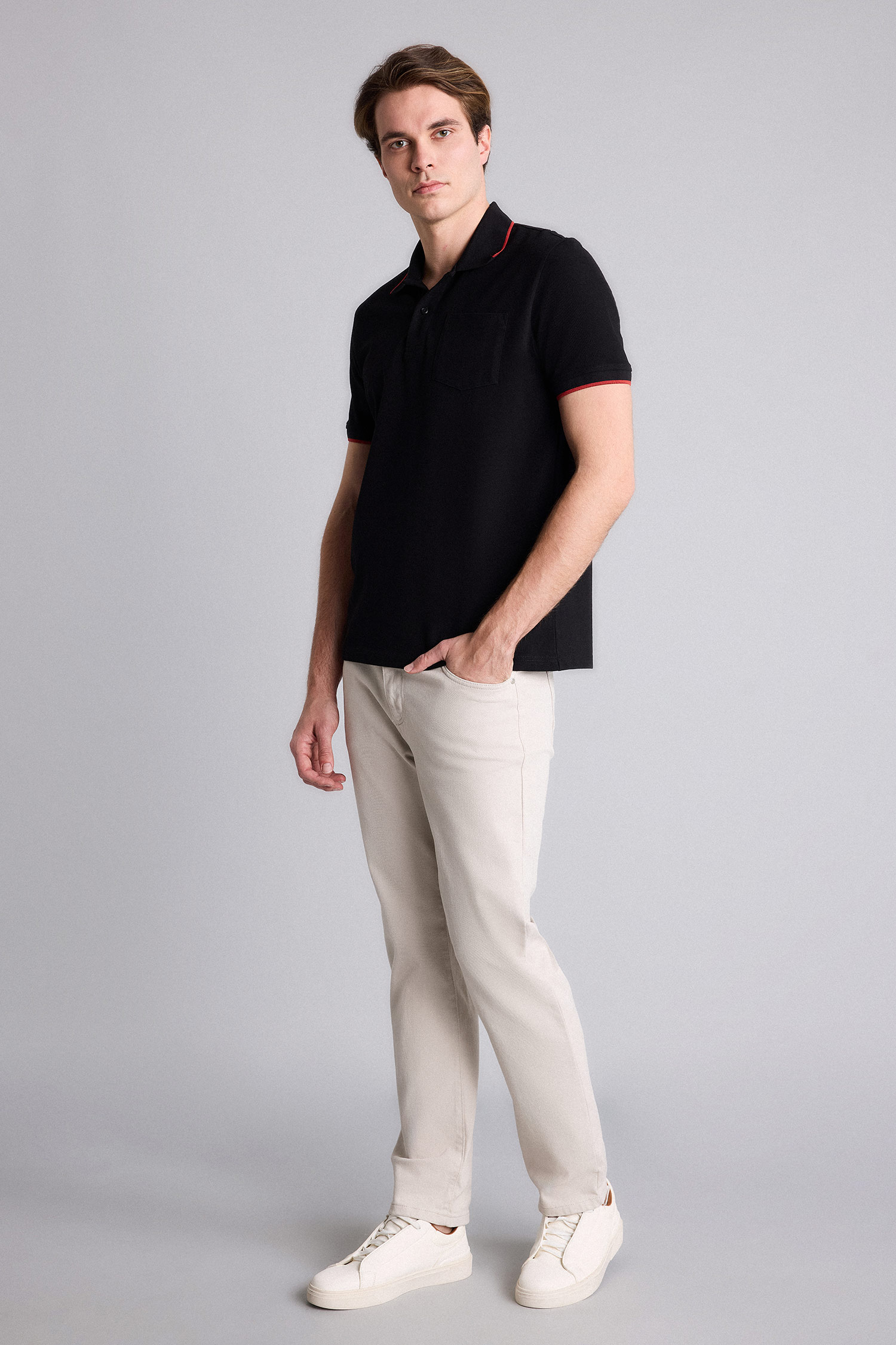 DeFacto %100 Pamuk Regular Fit Polo Tişört görsel 2