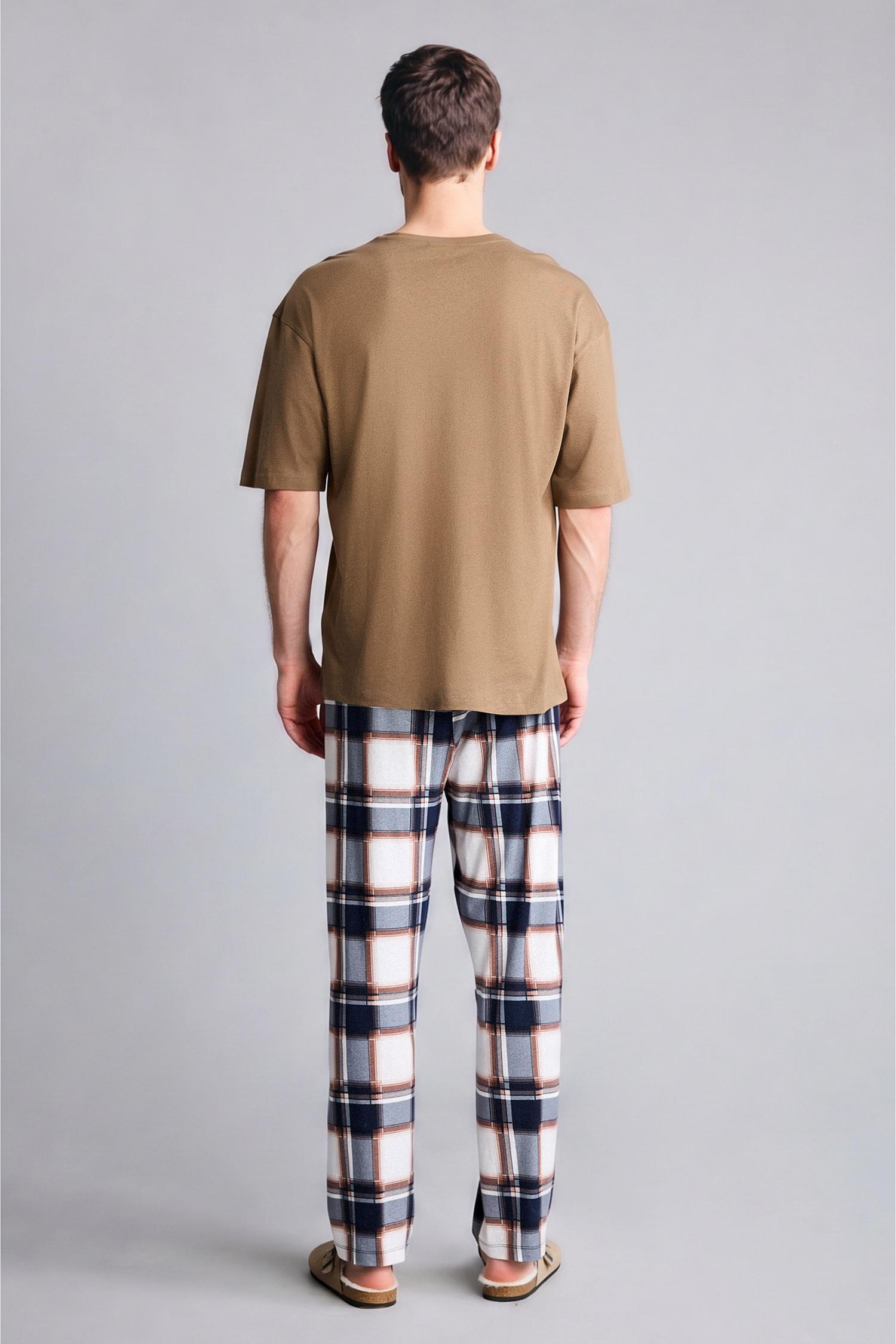 DeFacto Pijama Takımı Kısa Kollu Üst Kareli Alt görsel 7