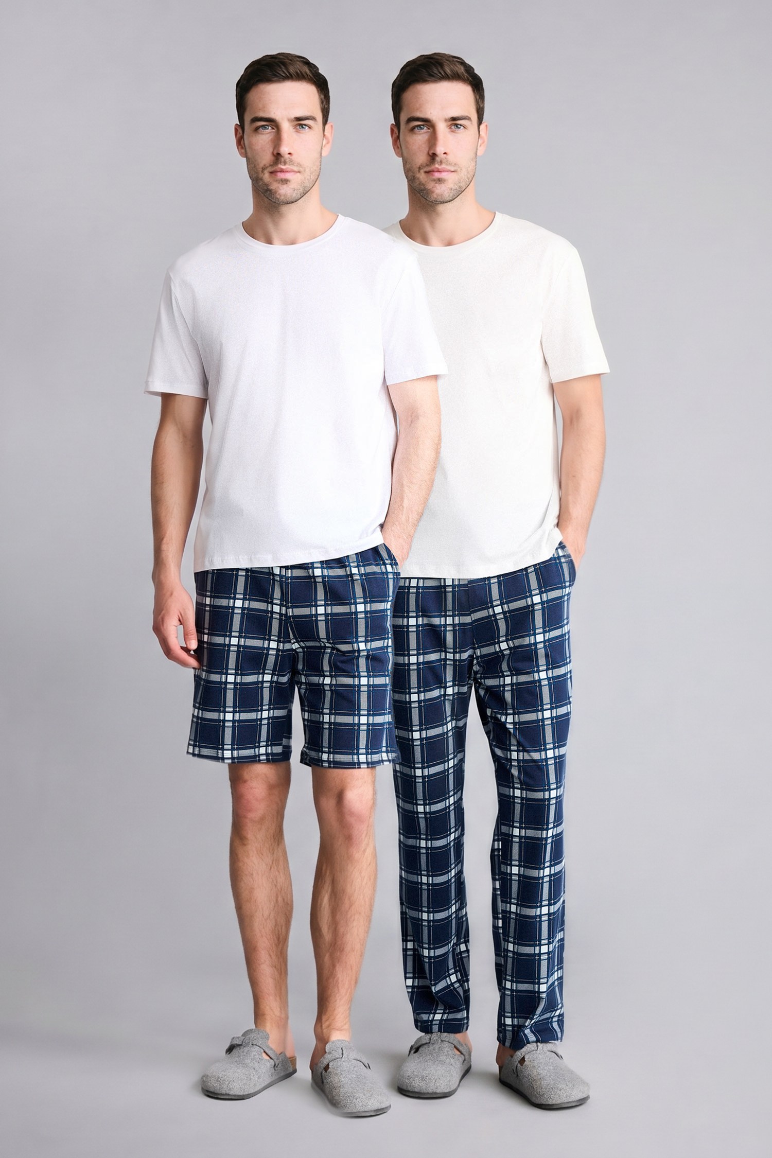 DeFacto %100 Pamuk 3'lü Pijama Takımı Kısa Kollu Pijama Üstü Şort Uzun Pijama Altı