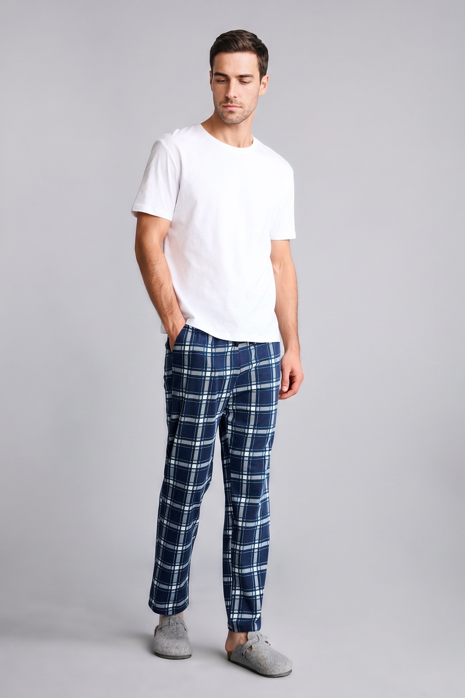 DeFacto %100 Pamuk 3'lü Pijama Takımı Kısa Kollu Pijama Üstü Şort Uzun Pijama Altı görsel 4