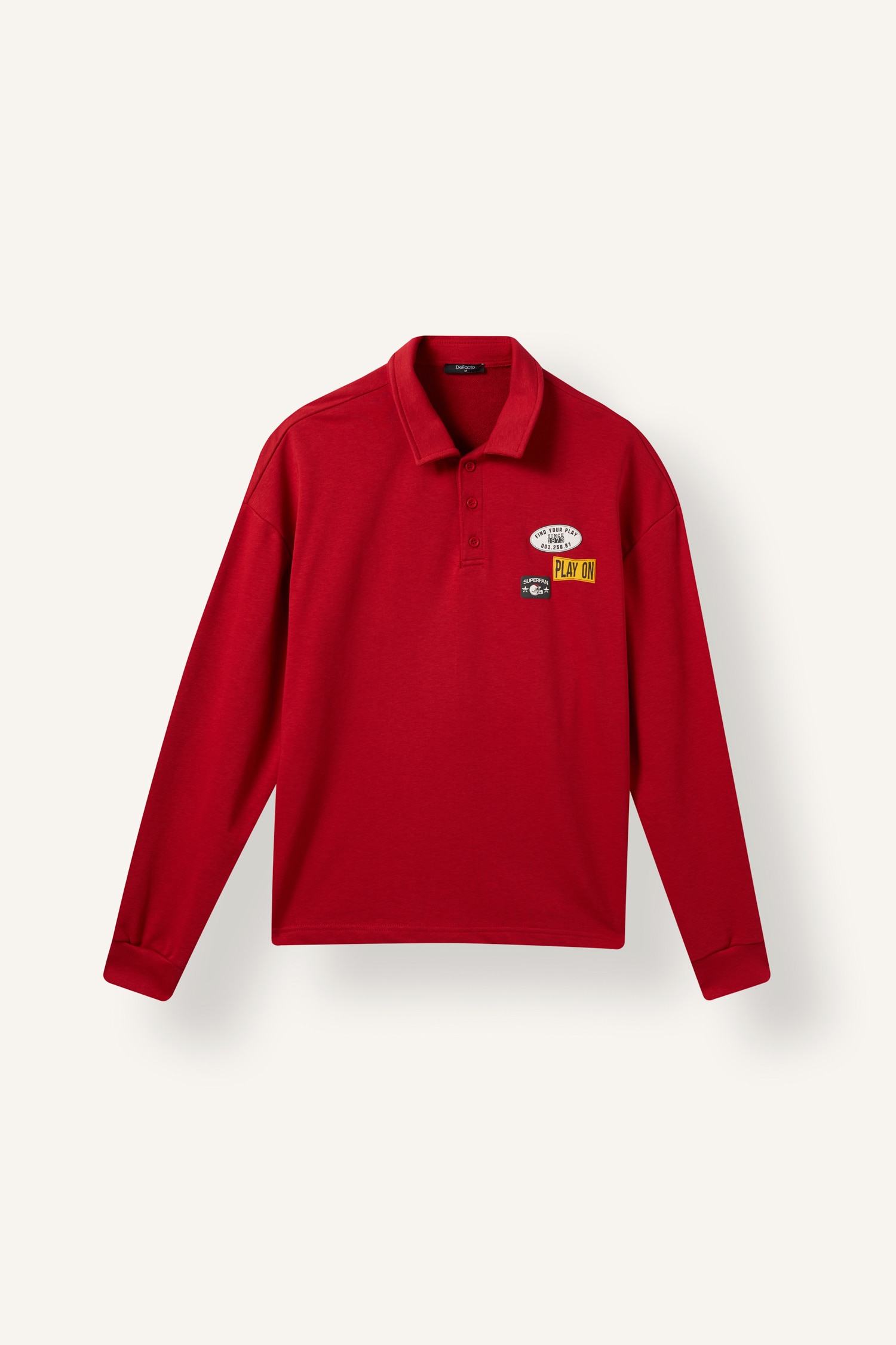 DeFacto Boxy Fit Polo Yaka Sweatshirt