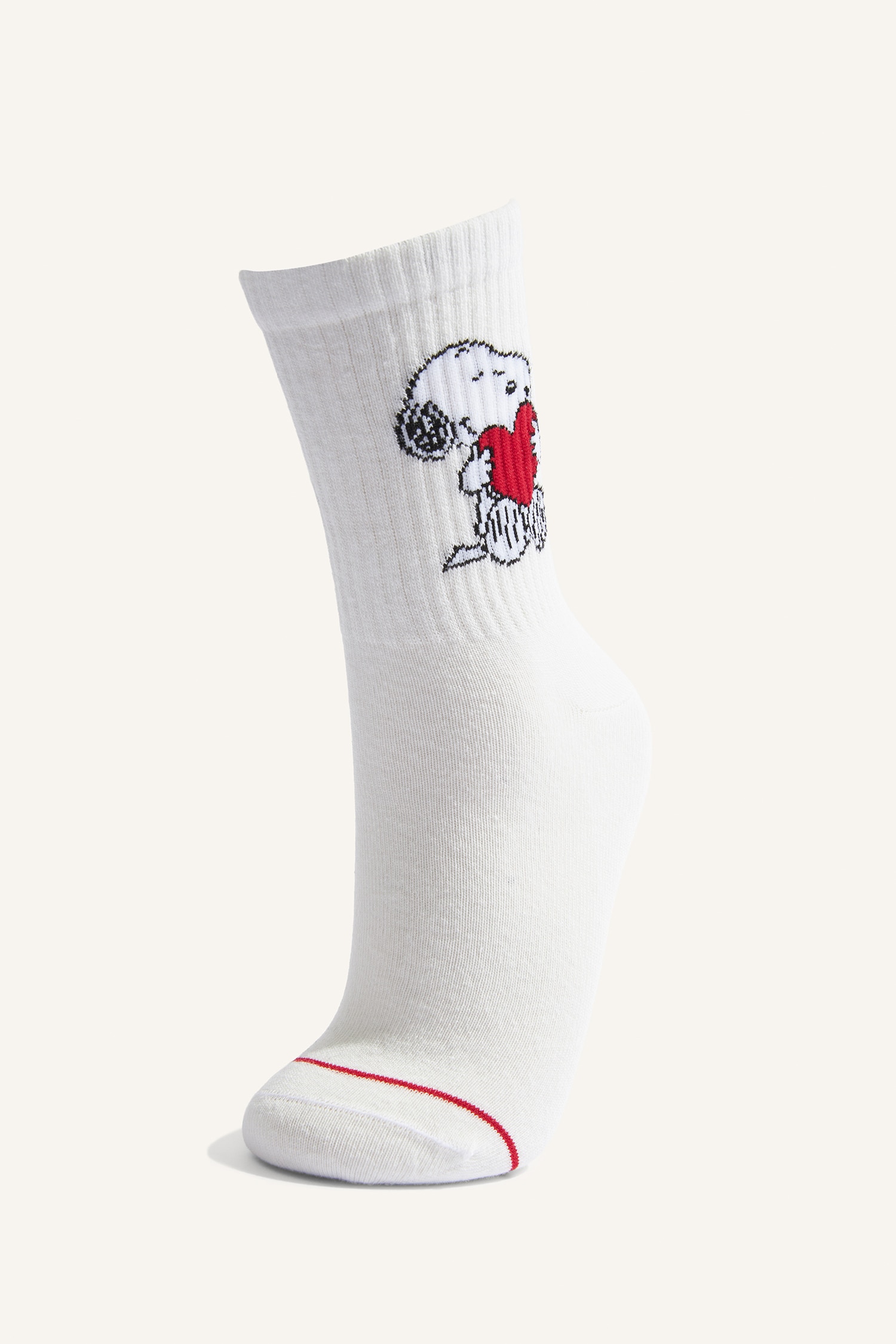 DeFacto Snoopy Lisanslı Pamuklu 3'Lü Çorap görsel 2