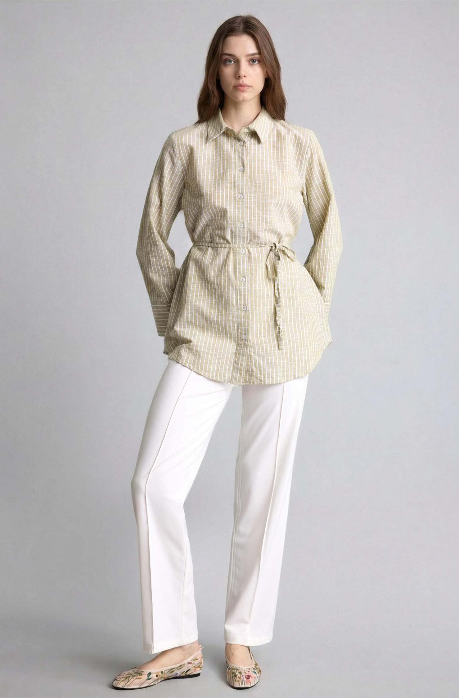 DeFacto %100 Pamuk Regular Fit Flamlı Tunik görsel 2
