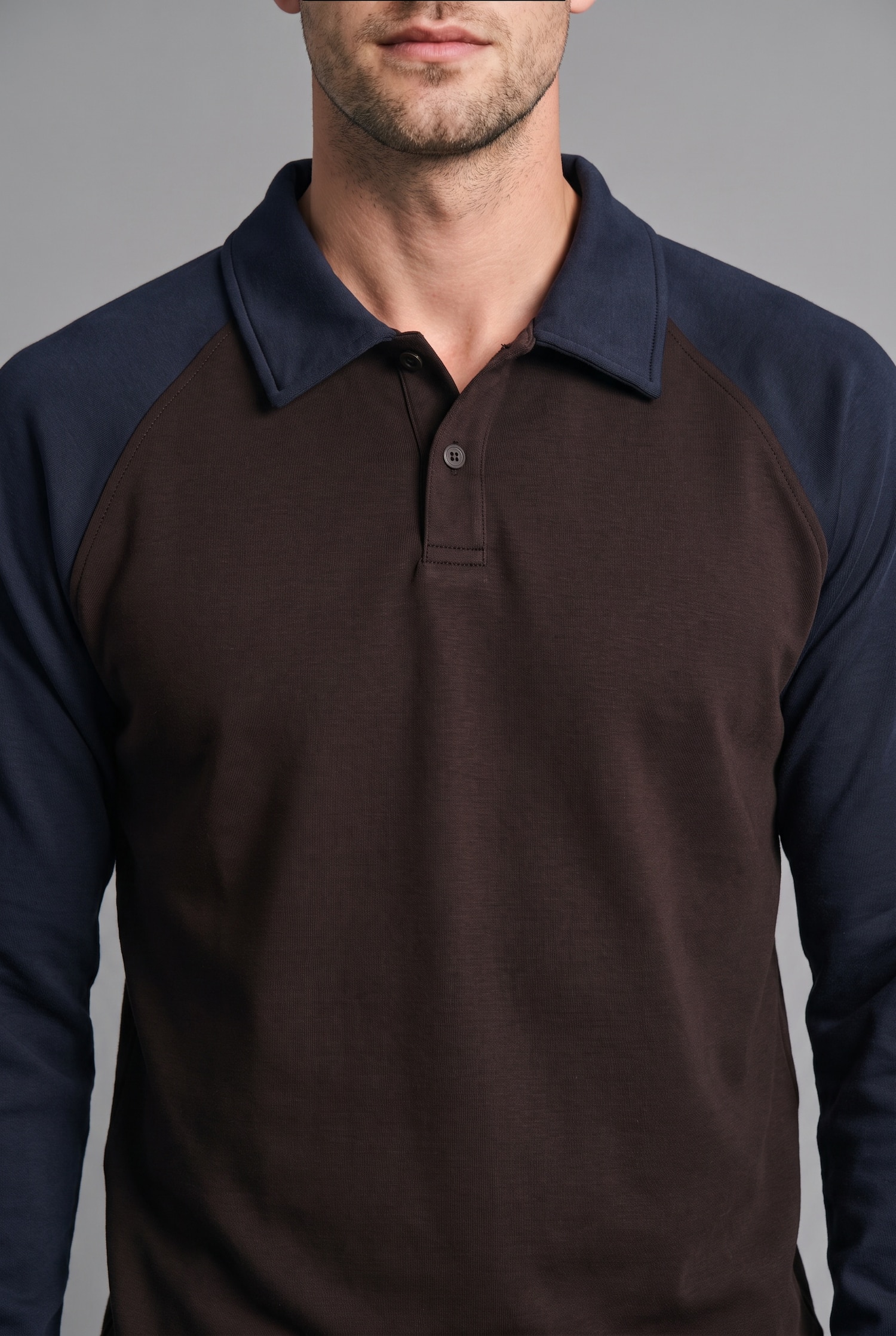 DeFacto Regular Fit Polo Yaka Basic Sweatshirt görsel 5