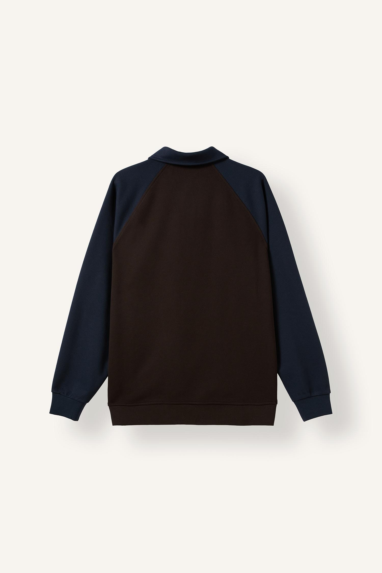 DeFacto Regular Fit Polo Yaka Basic Sweatshirt görsel 7