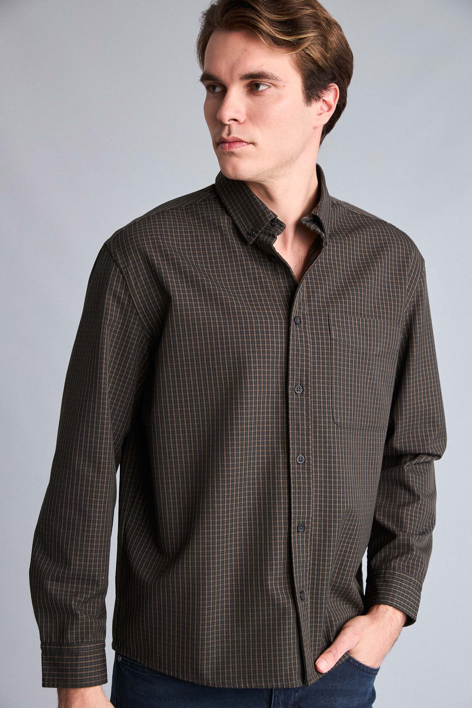 DeFacto Relaxed Fit Kareli Flanel Gömlek görsel 3