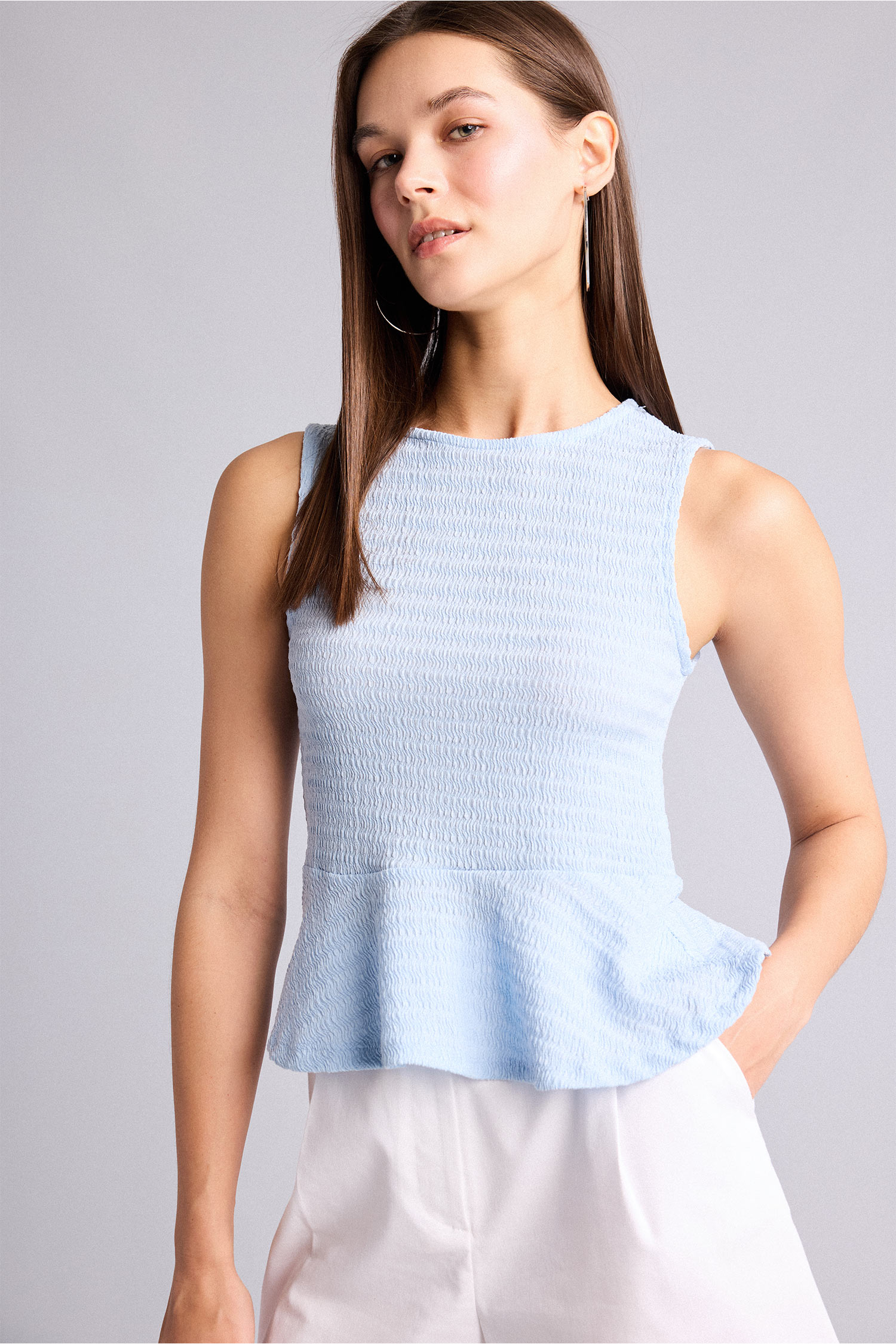 DeFacto Slim Fit Kırışık Dokulu Bluz görsel 3