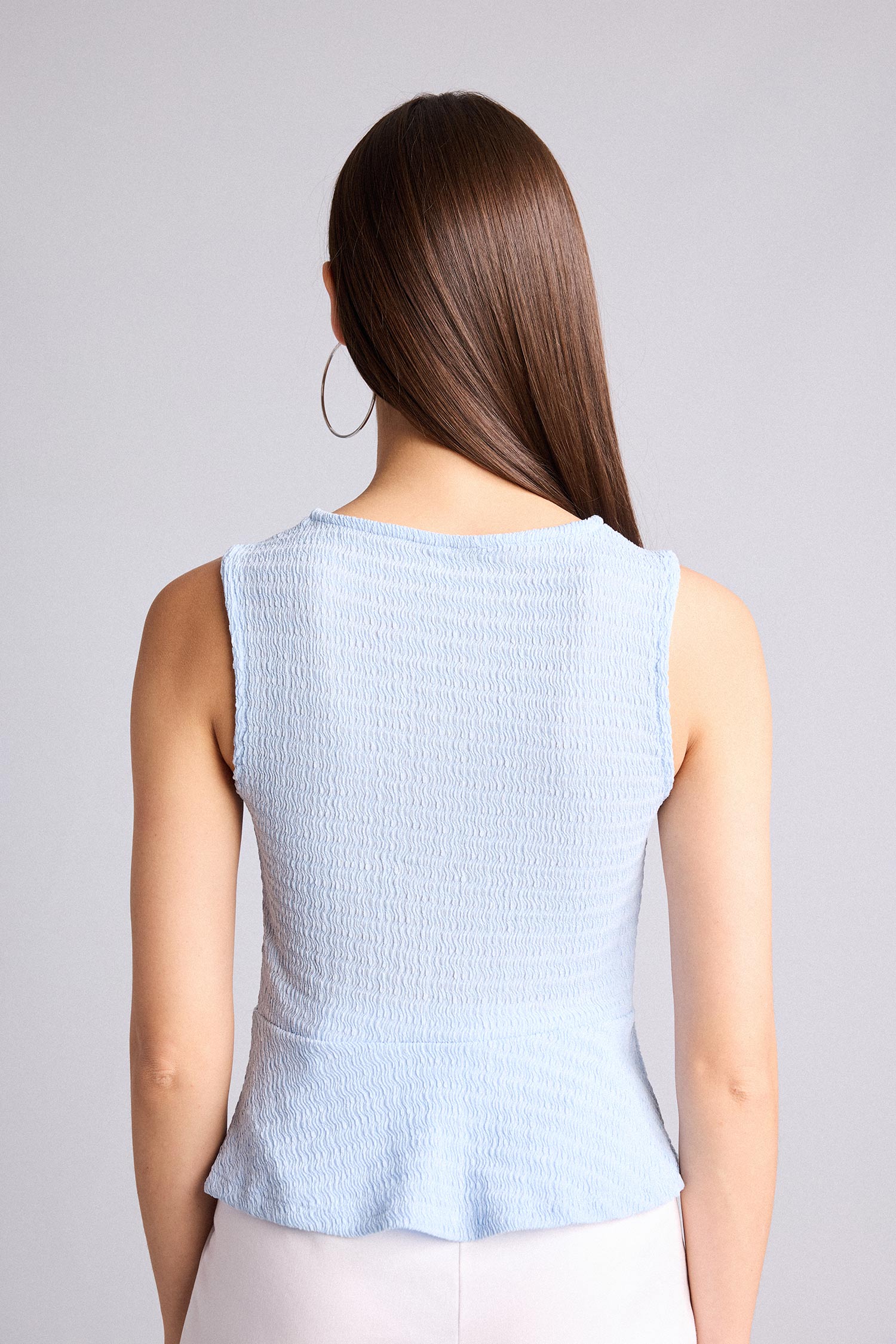 DeFacto Slim Fit Kırışık Dokulu Bluz görsel 5