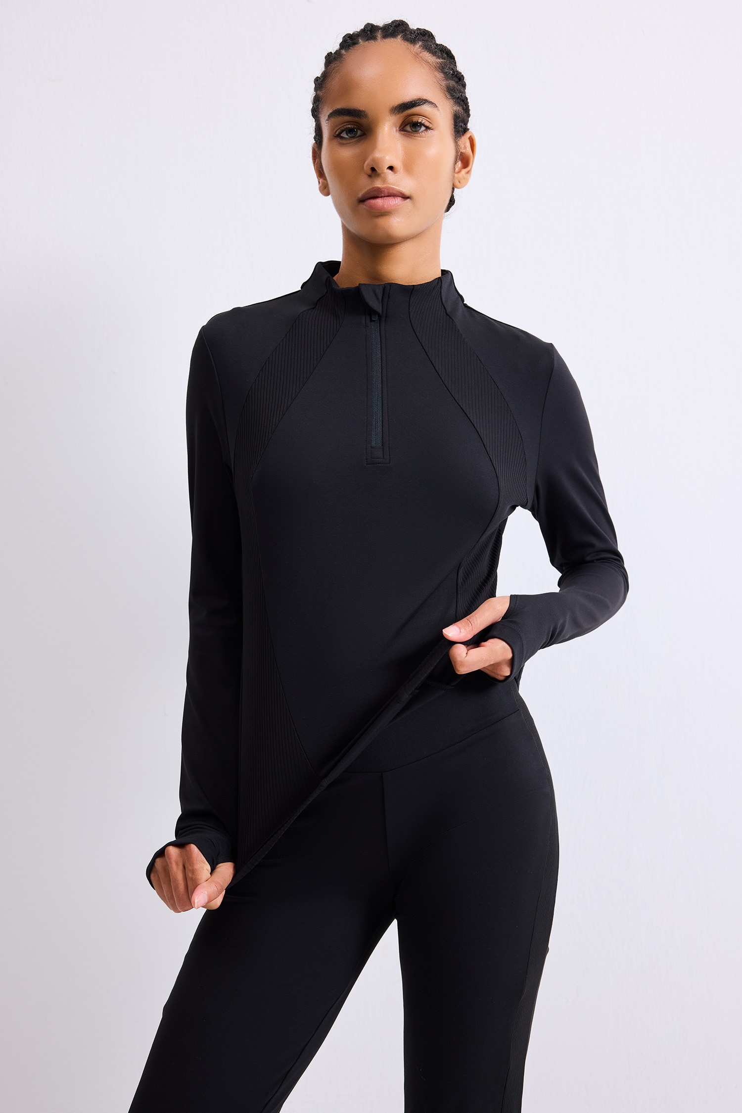 DeFacto Slim Fit Yarım Fermuarlı Spor Basic Tişört