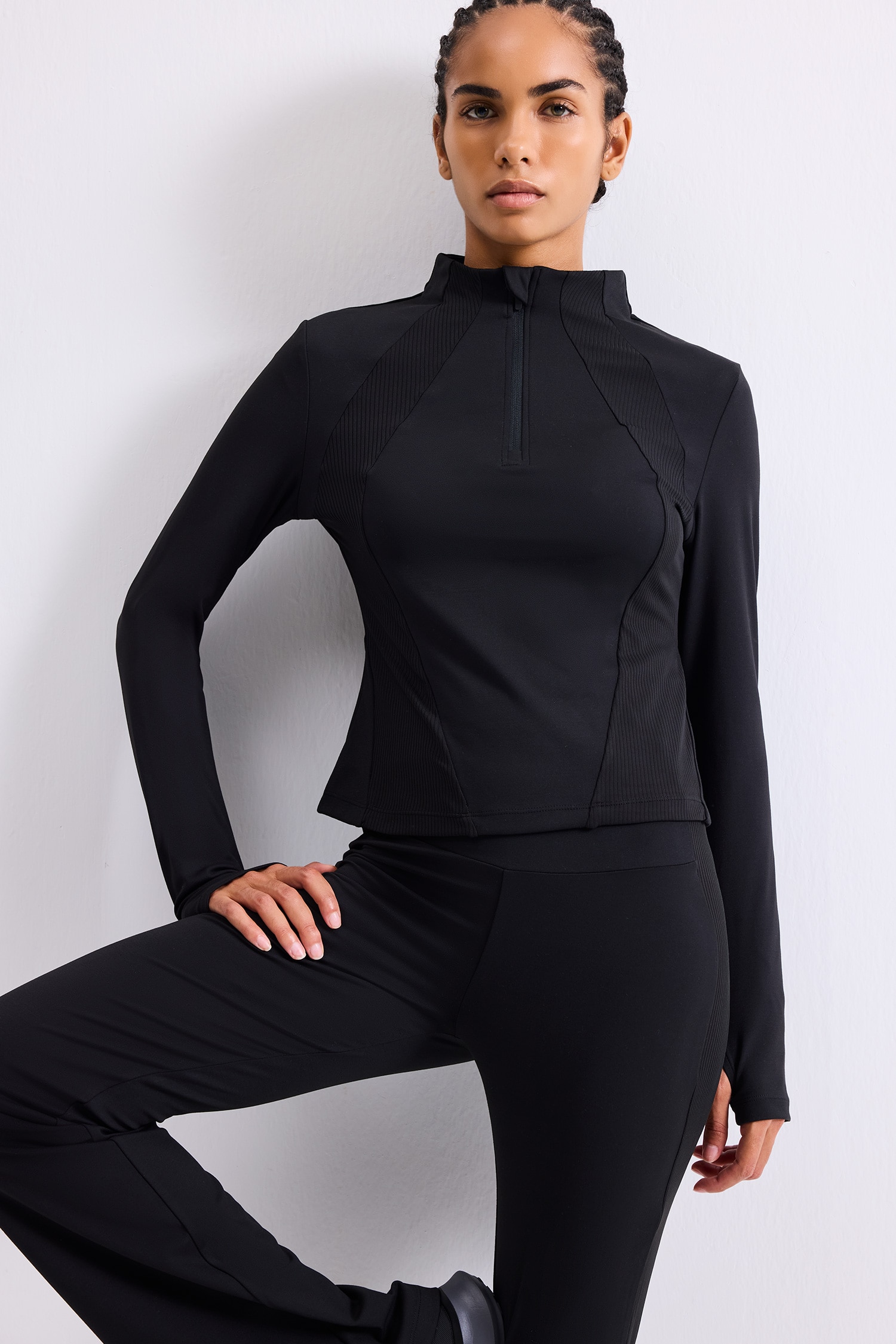 DeFacto Slim Fit Yarım Fermuarlı Spor Basic Tişört görsel 3