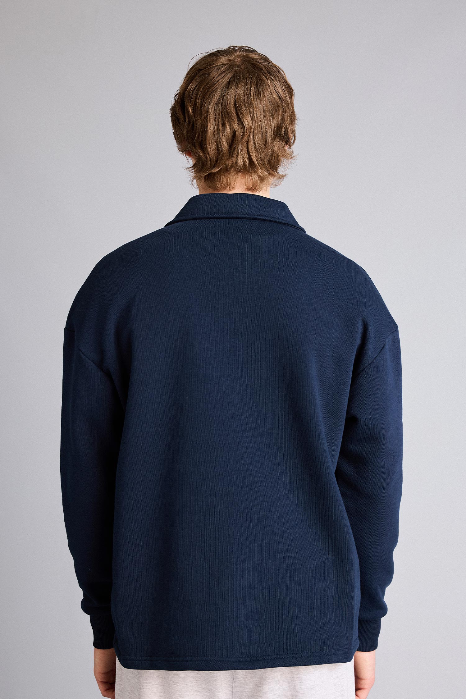DeFacto Boxy Fıt Polo Yaka Sweatshirt görsel 4