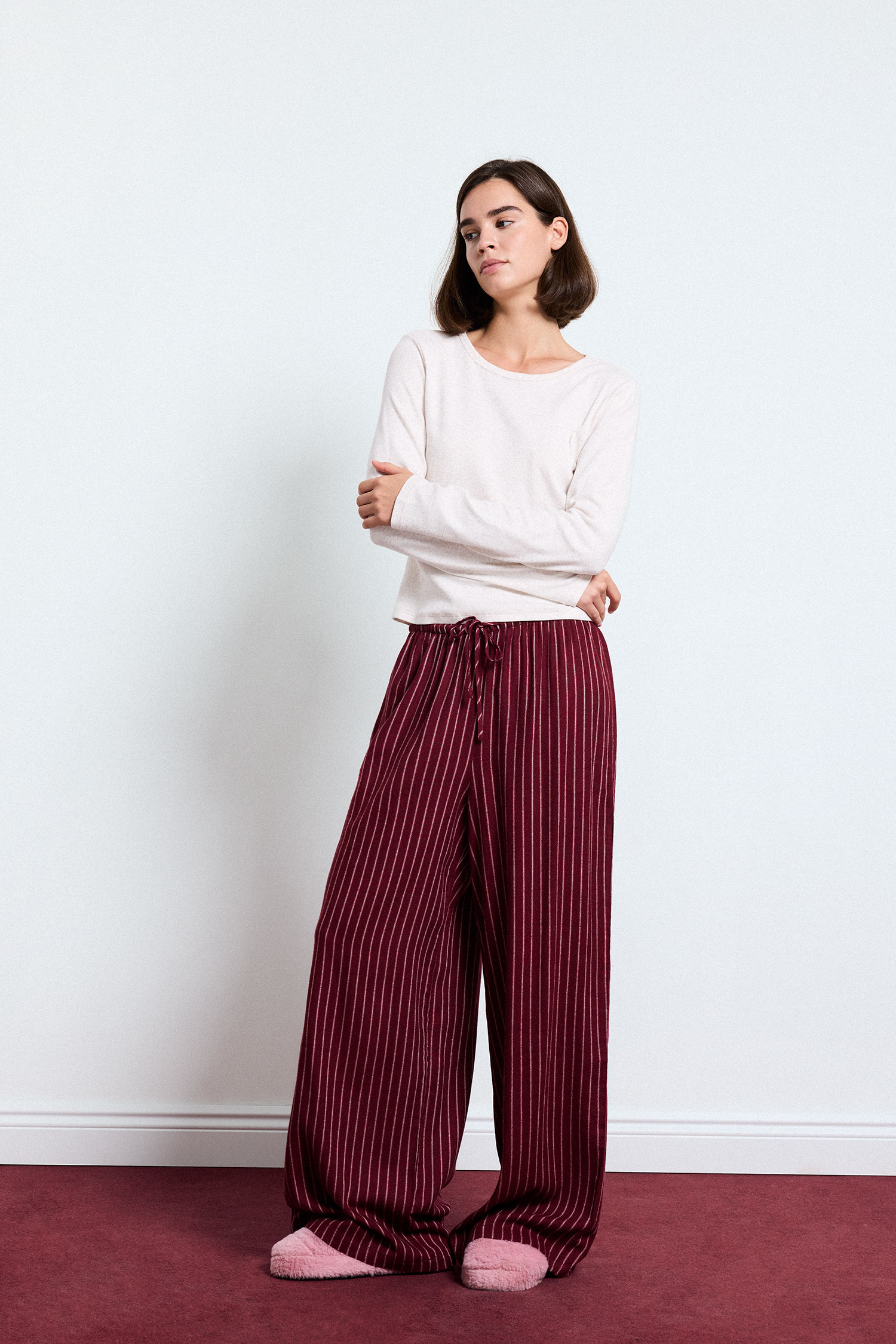 DeFacto Çizgili Regular Fit Flanel Pijama Altı