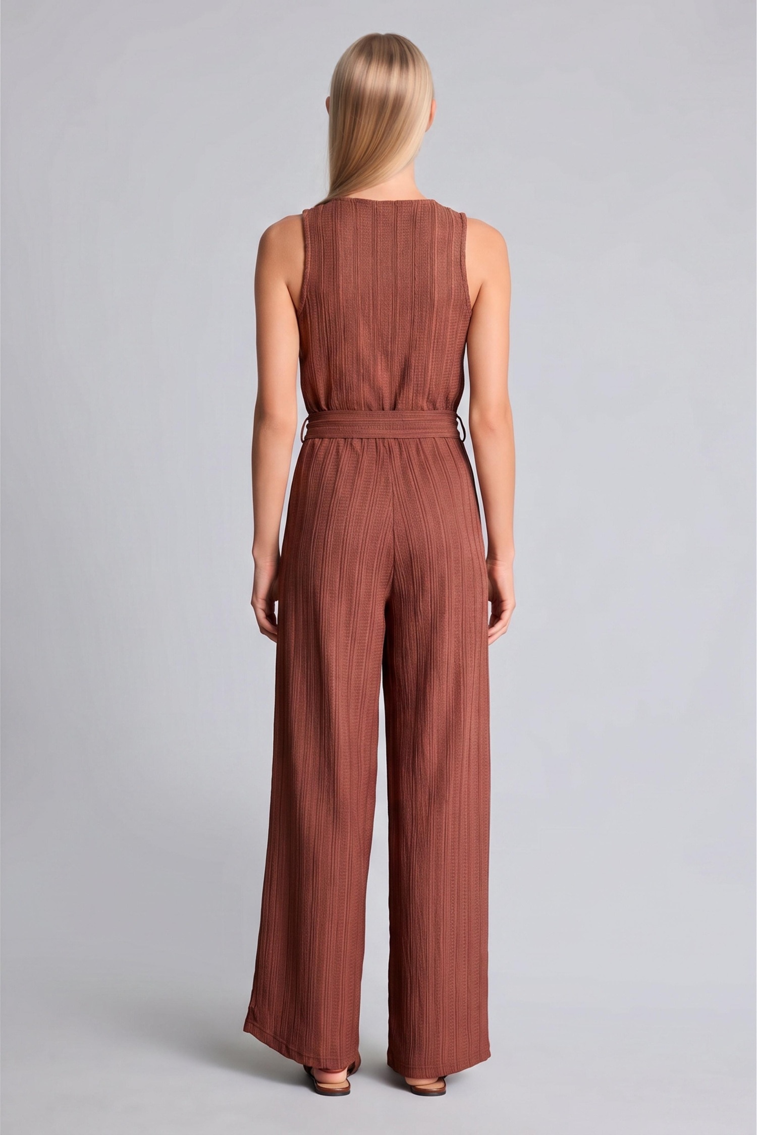 DeFacto Wide Leg Kırışık Dokulu Pantolon görsel 5