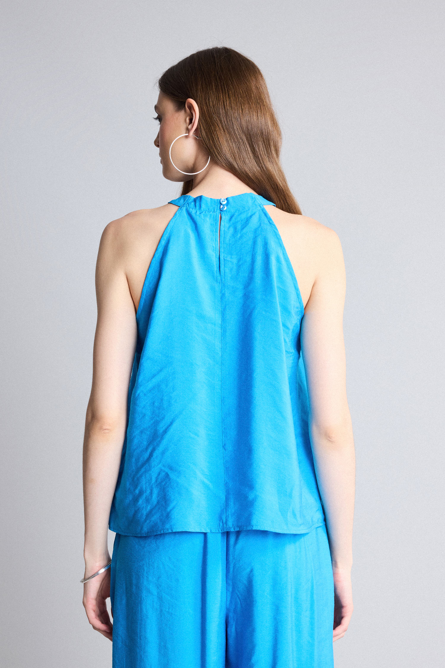 DeFacto Regular Fit Kolsuz Halter Yaka Modal Bluz görsel 6