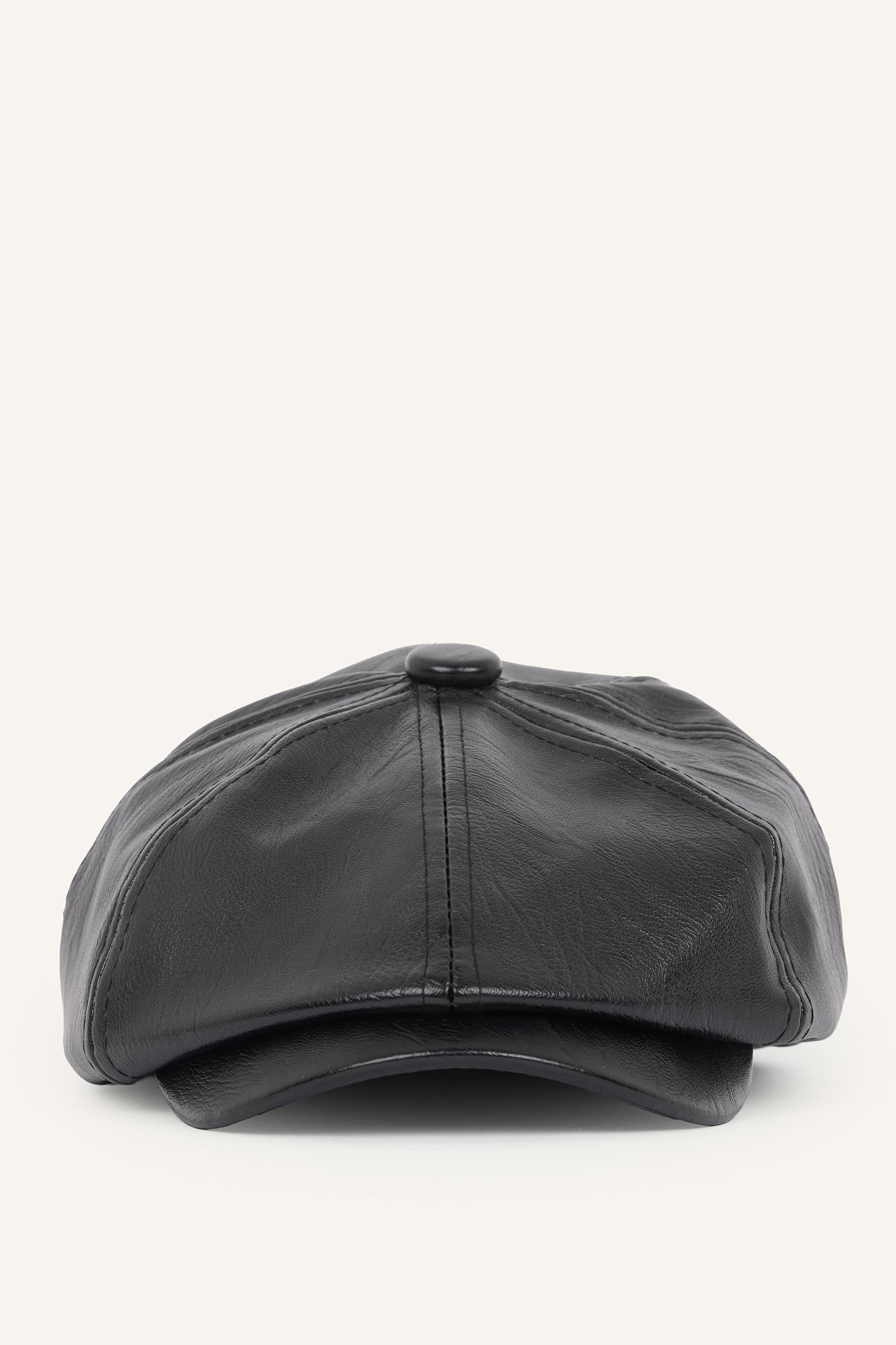 DeFacto Suni Deri Kasket Şapka görsel 7