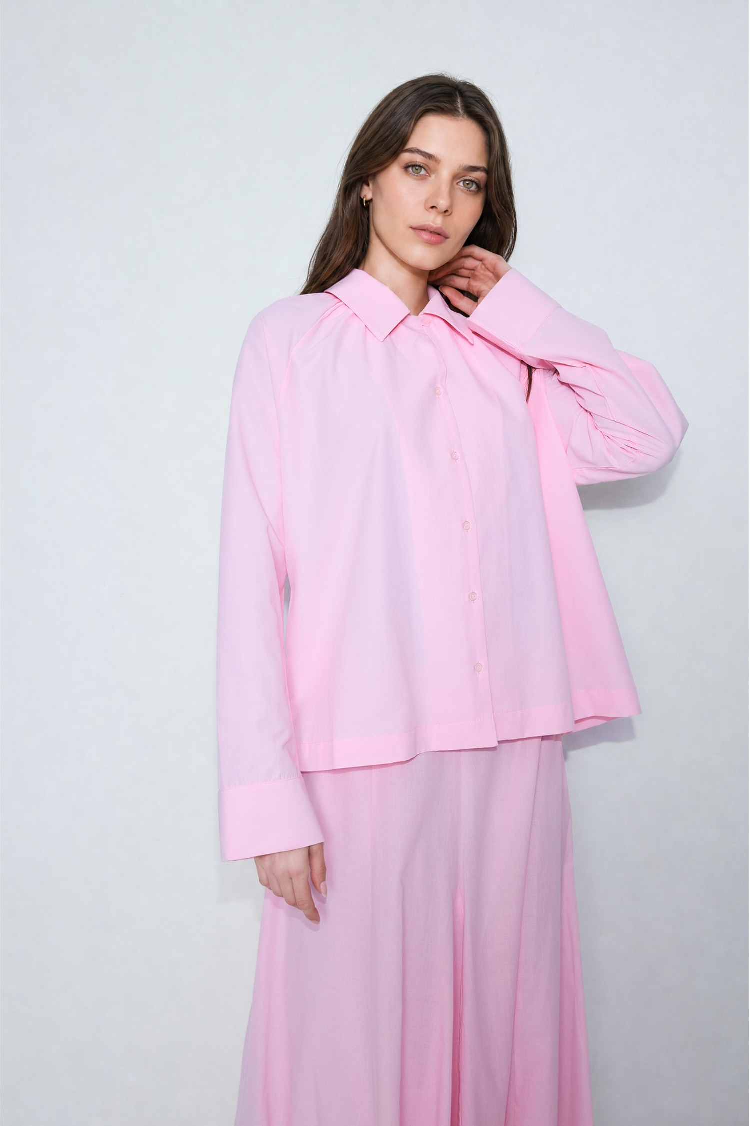 Regular Fit Uzun Kollu Poplin Tunik